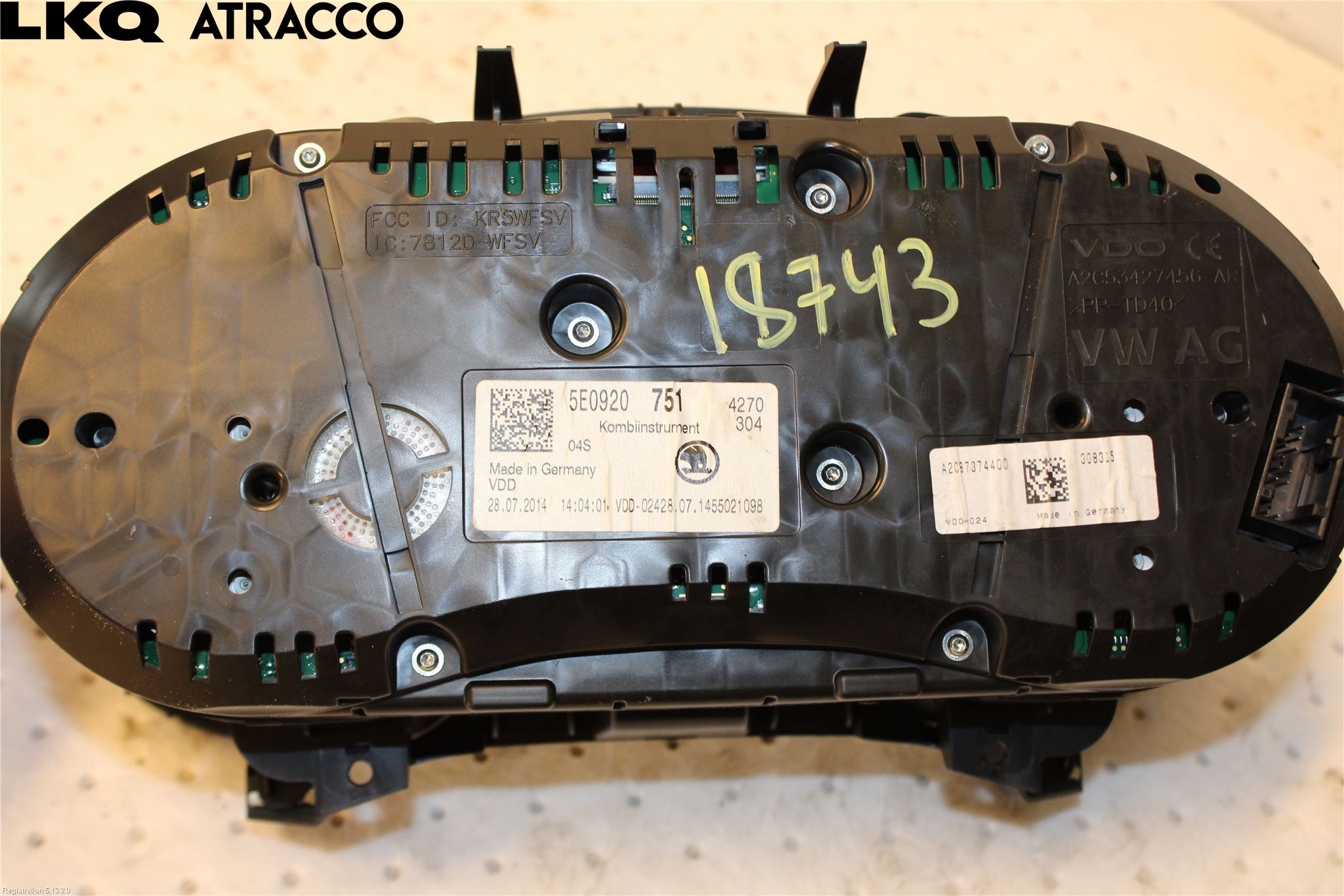 Skoda OCTAVIA (5E) 13-20 Instr Speedometer