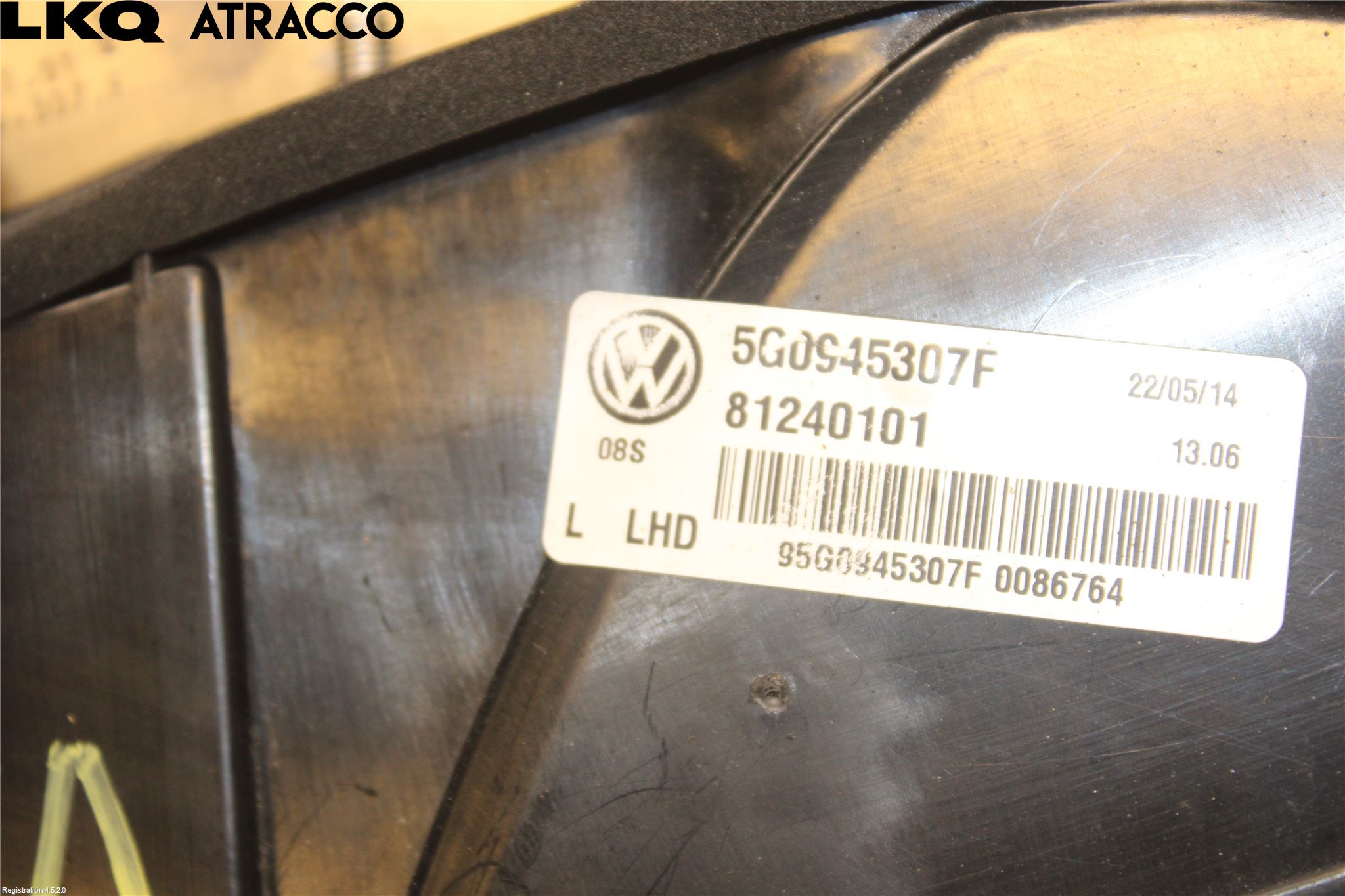 Volkswagen VW GOLF / E-GOLF VII 13-20 Baklykt Venstre  På Luke(Indre