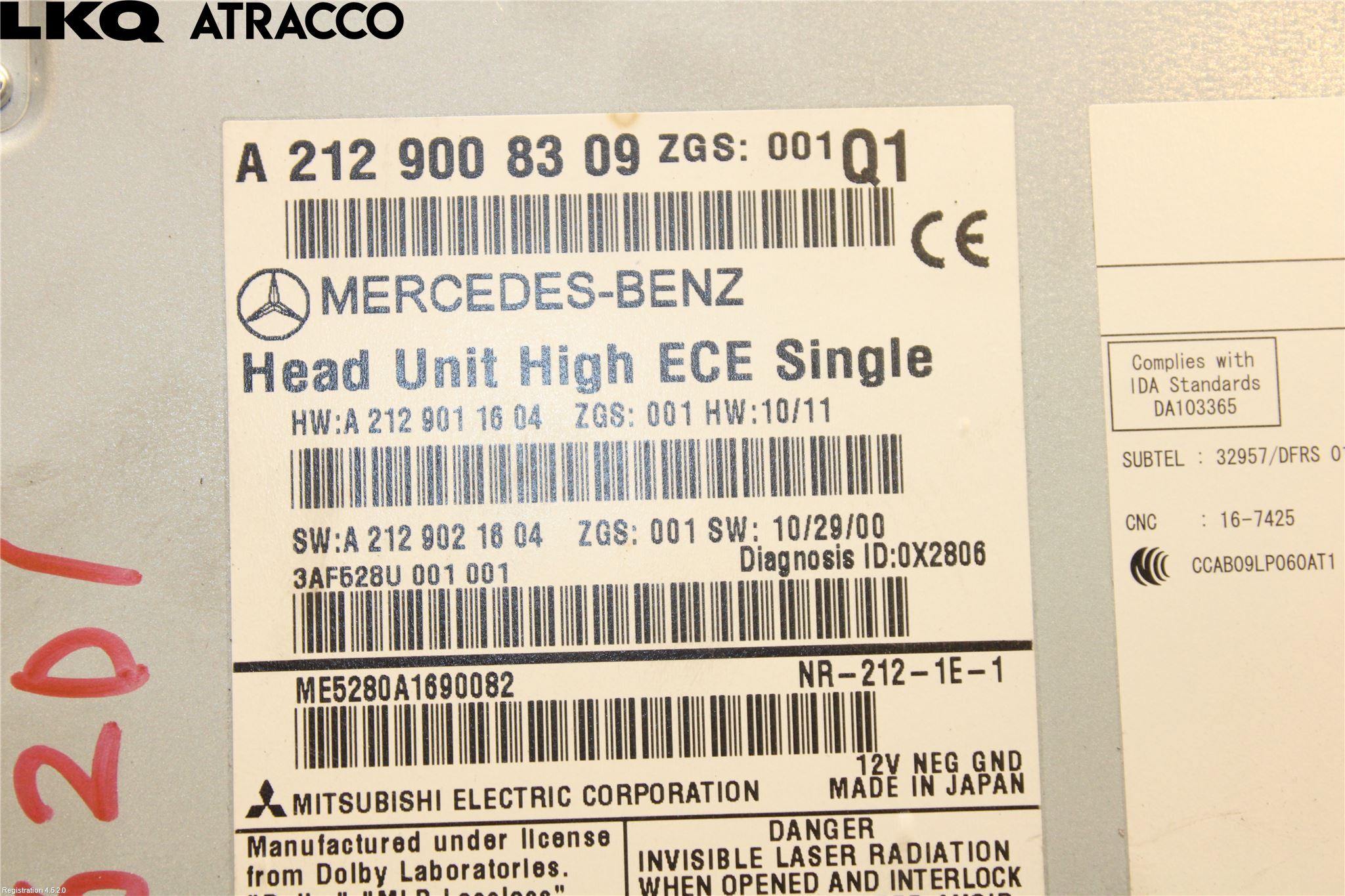 Mercedes-Benz MB E-KLASS (W212) 09-16 Stereo Radio Med Cd