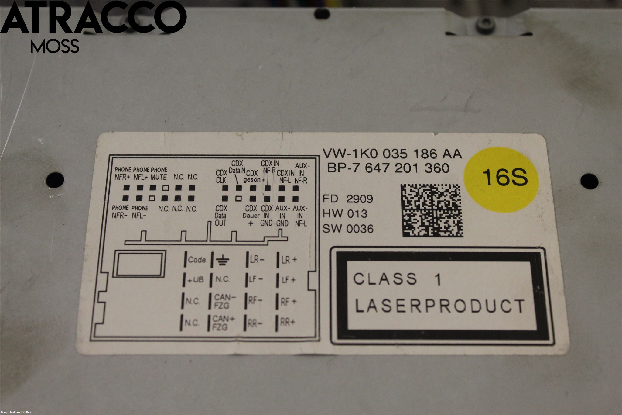 Volkswagen VW TOURAN 03-10 Stereo Radio Med Cd