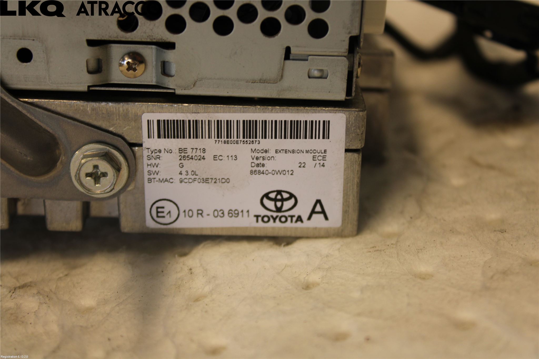 Toyota YARIS XP130 12-14 Stereo Radio