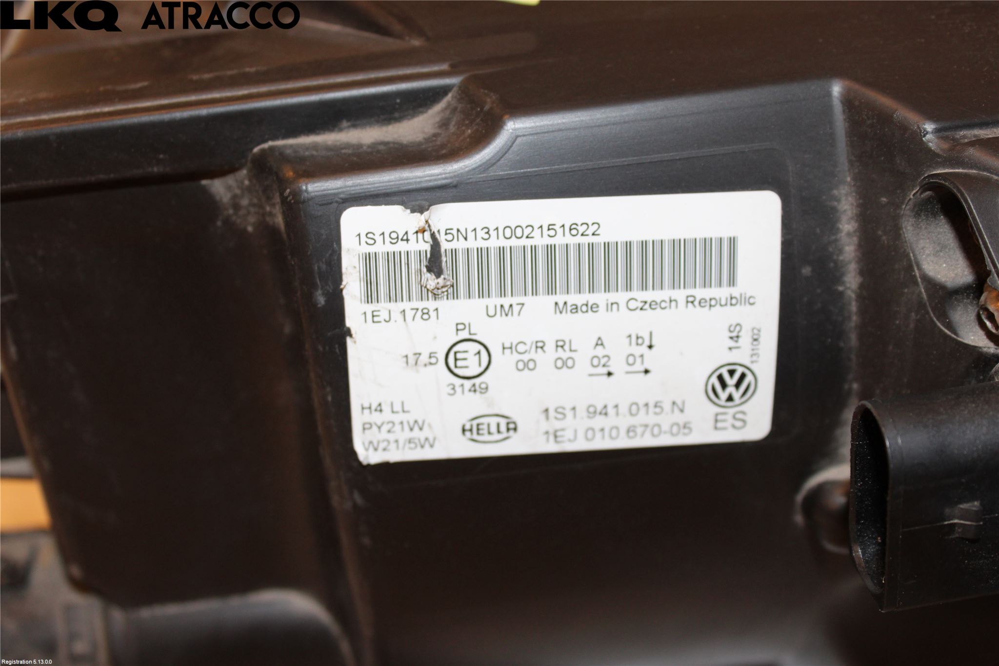 Volkswagen VW UP! / E-UP! Frontlykt Venstre