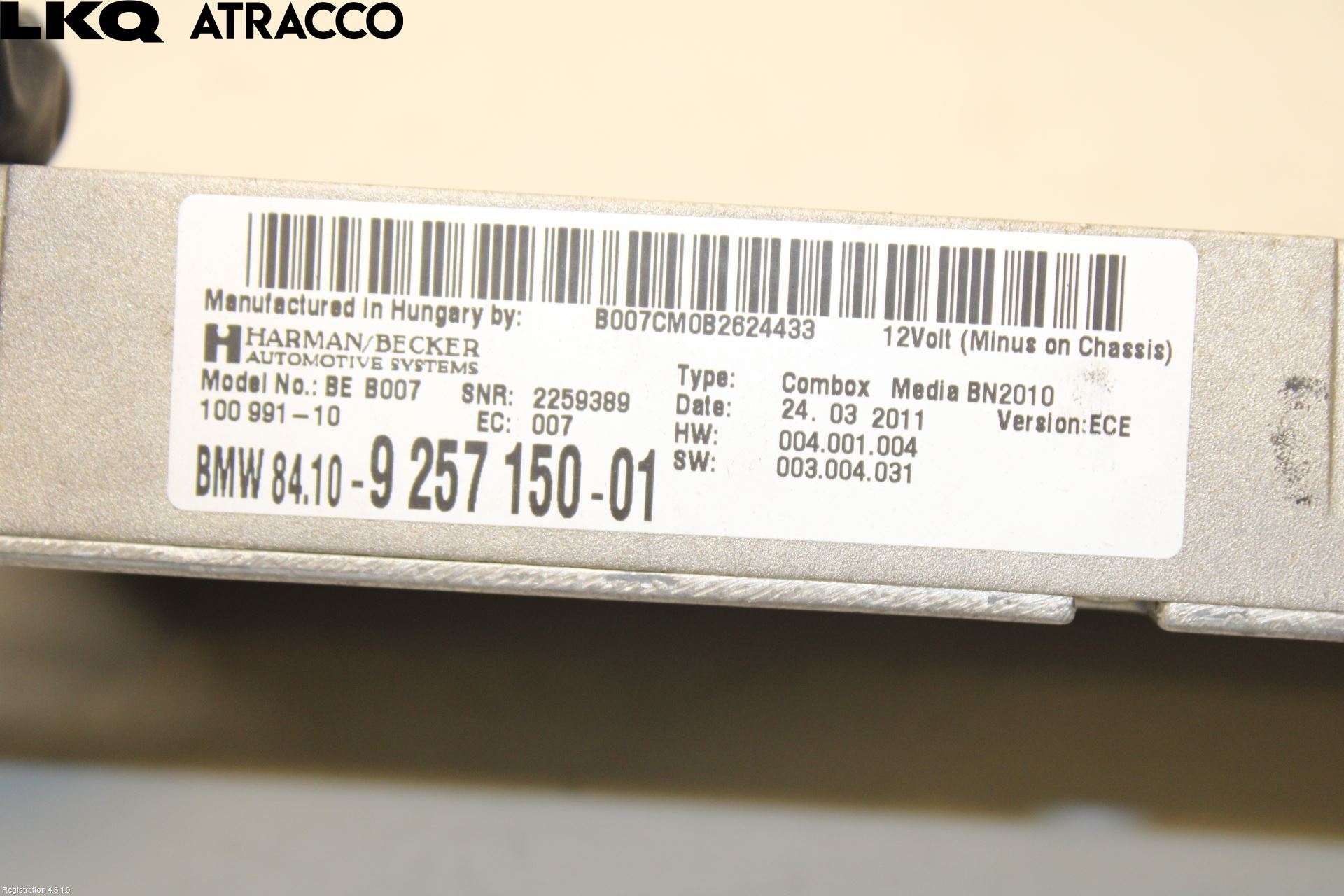 BMW 5 F10/F11/F18 09-17 Styreenhet Øvrig