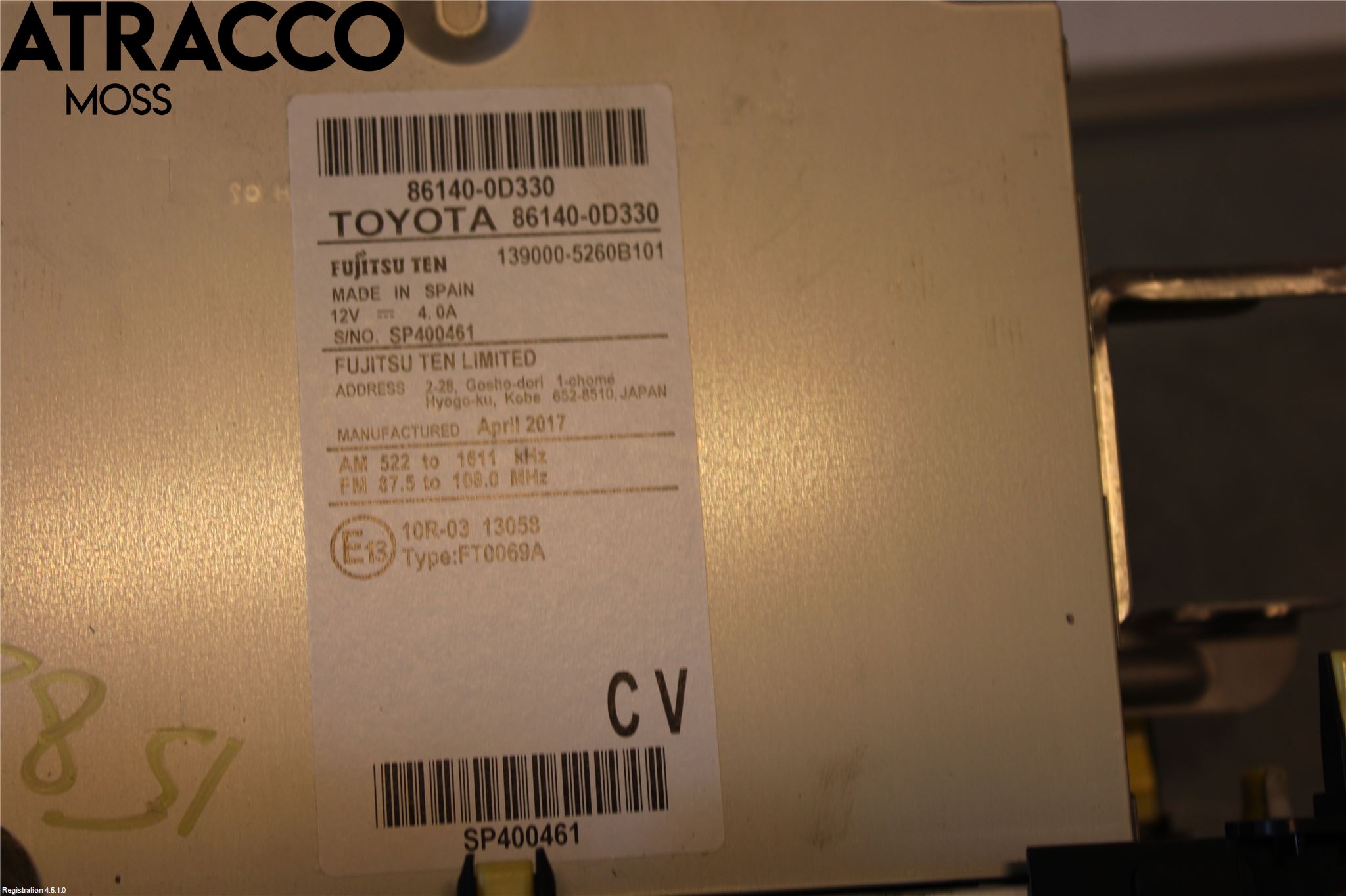 Toyota YARIS XP130 15-20 Stereo Radio