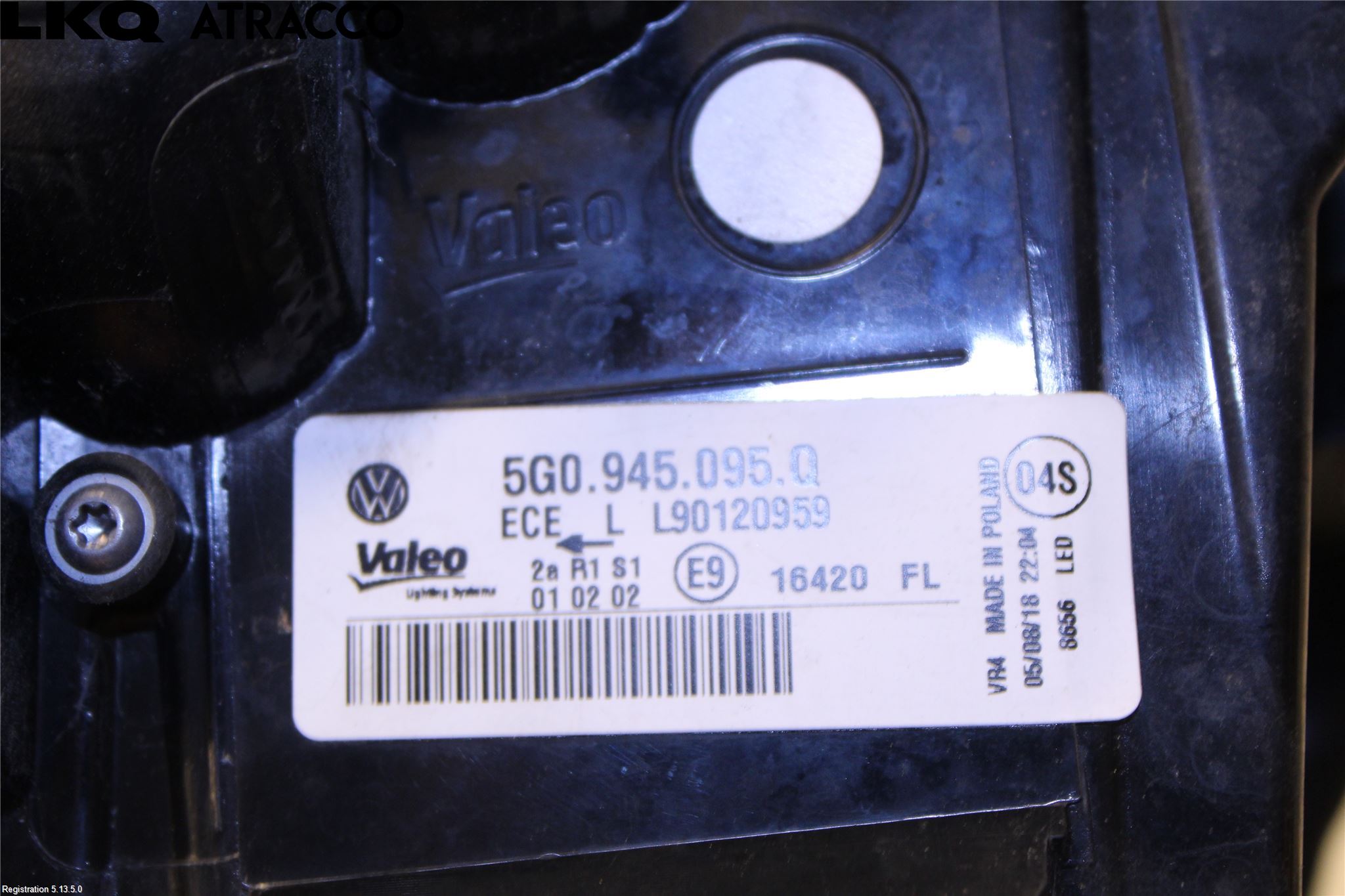 Volkswagen VW GOLF / E-GOLF VII 13-20 Baklykt Venstre