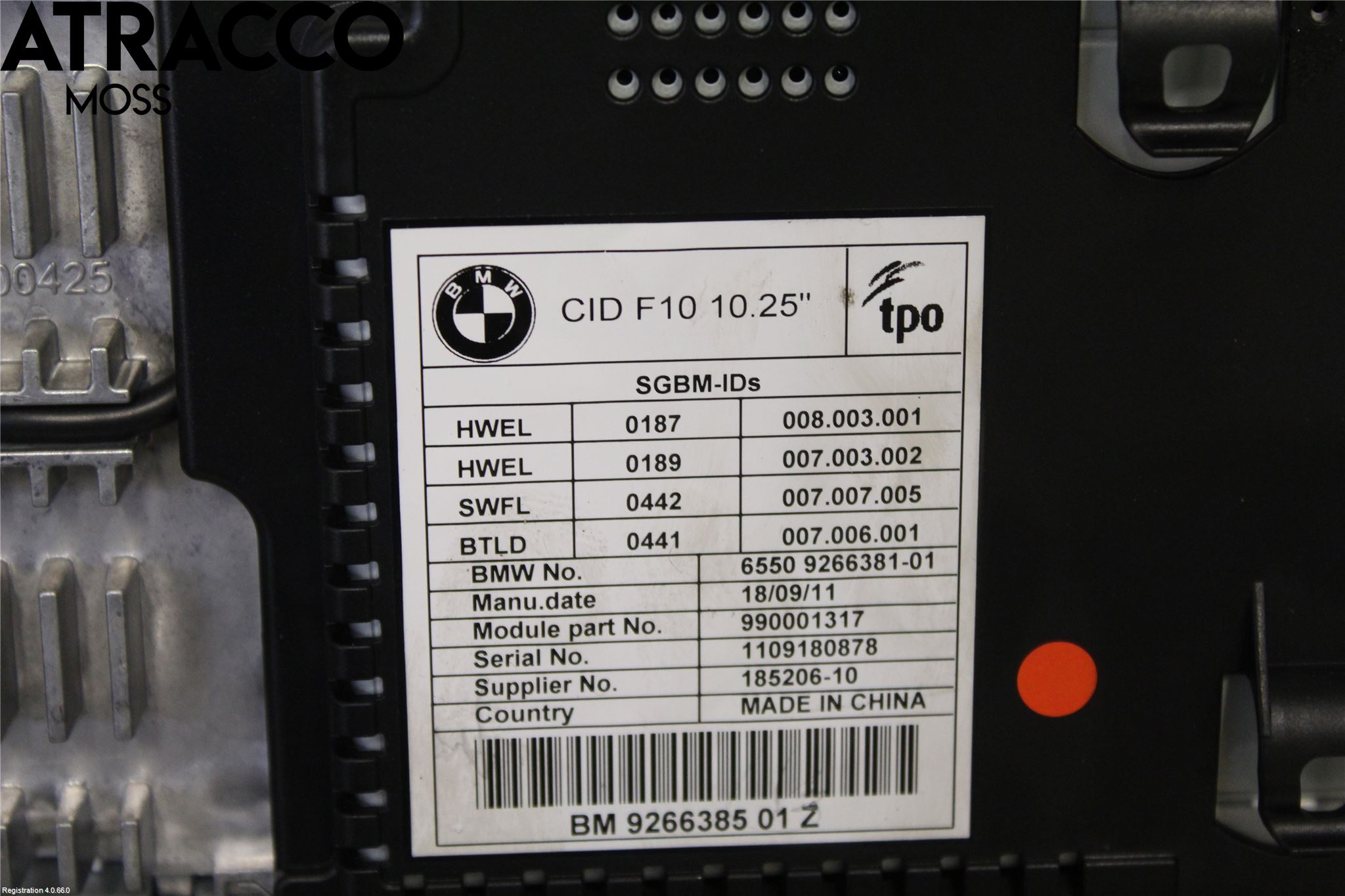 BMW 5 F10/F11/F18 09-17 Multifunktionsdisplay