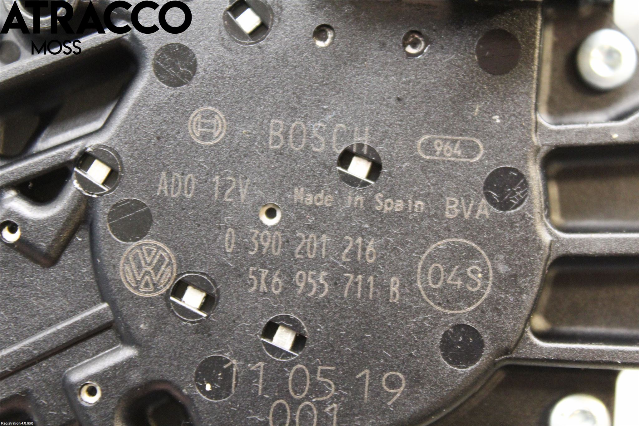 Volkswagen VW GOLF VI 09-13 Viskermotor Bakluke