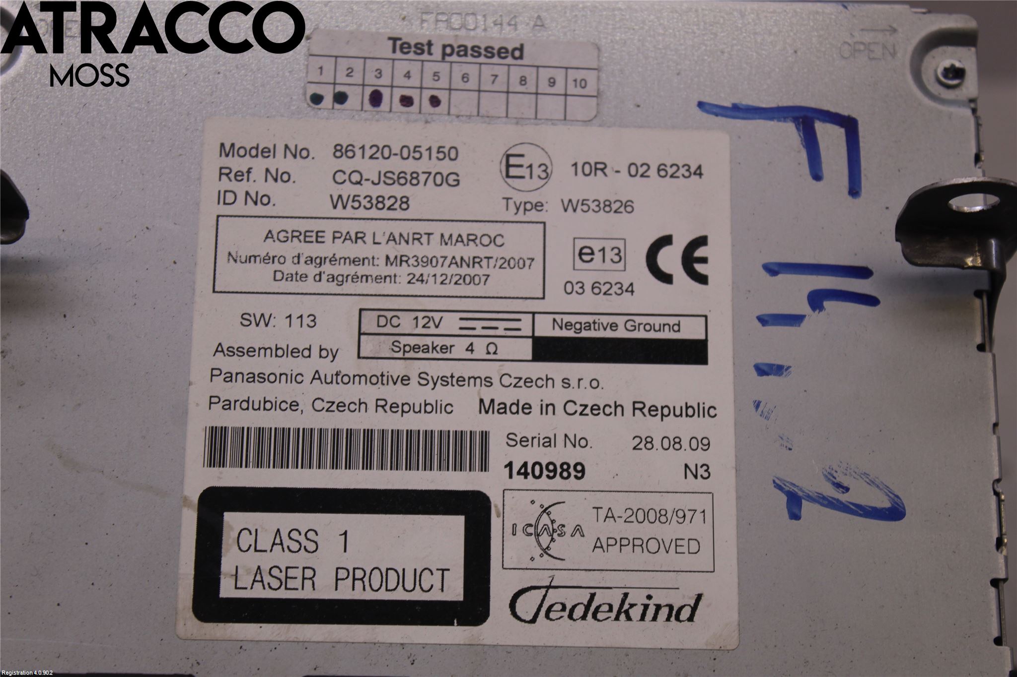 Toyota AVENSIS 09-15 Stereo Radio Med Cd