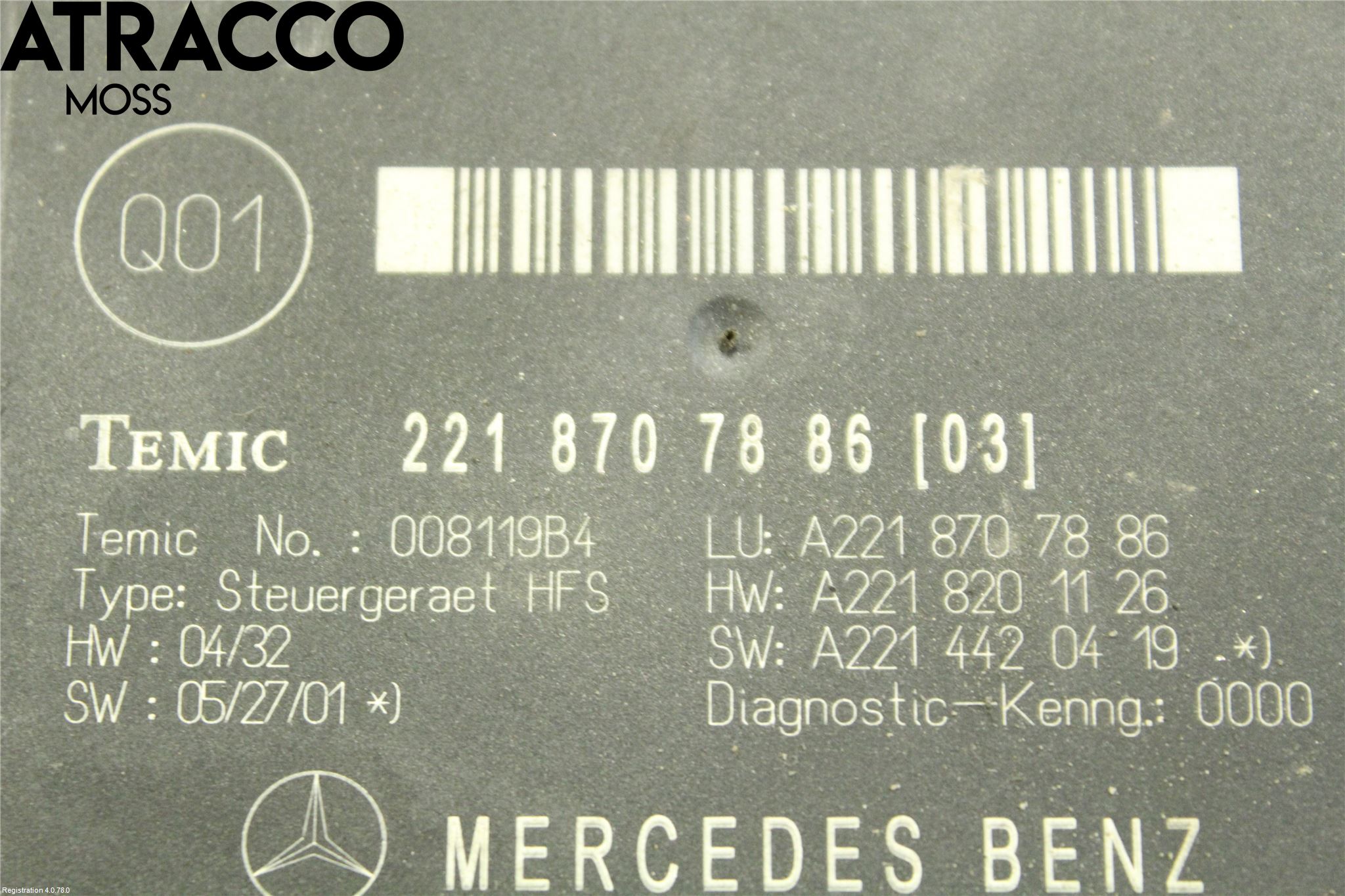 Mercedes-Benz MB S-KLASS (W221) 05-13 Styreenhet Bakluke