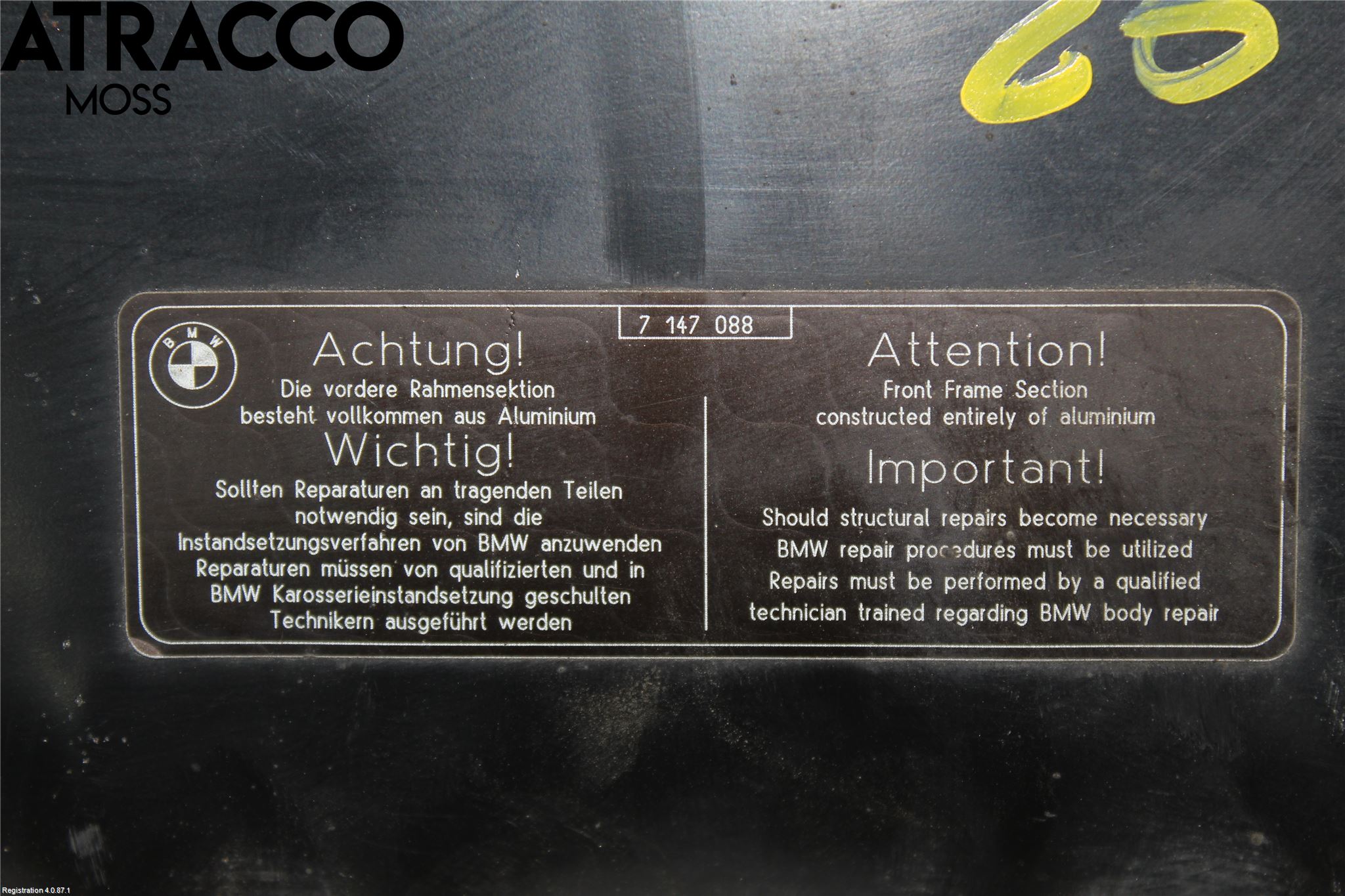 BMW 5 E60/61 Sed/Tou 02-10 Panserlåsplate-Bjelke