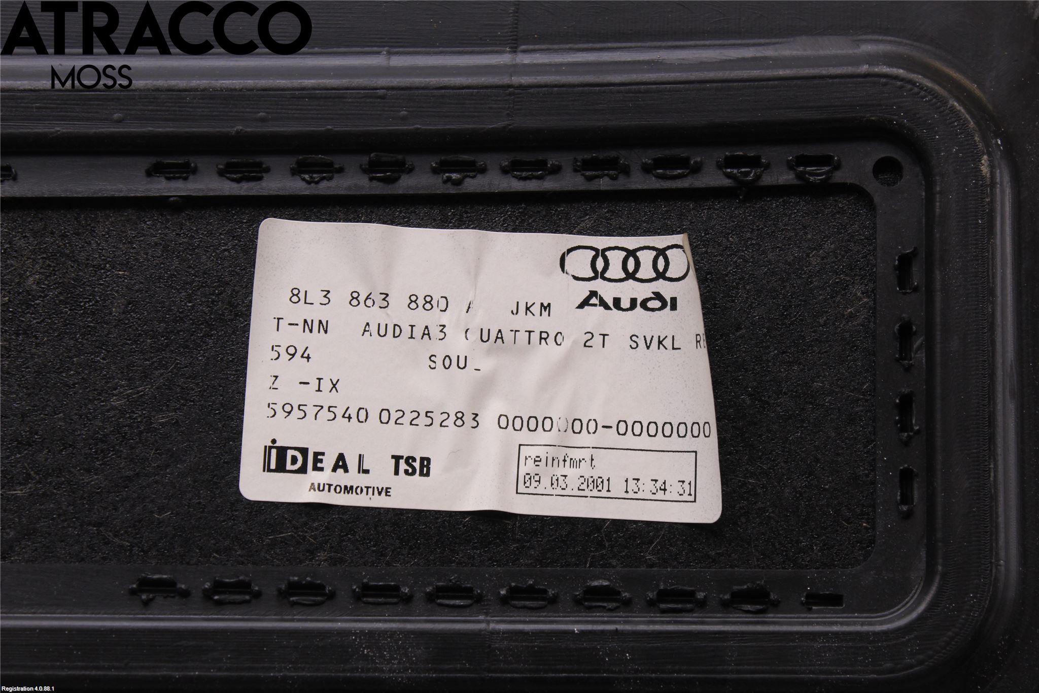 Audi A3/S3     96-03 Innr Bagasjeromkledsel