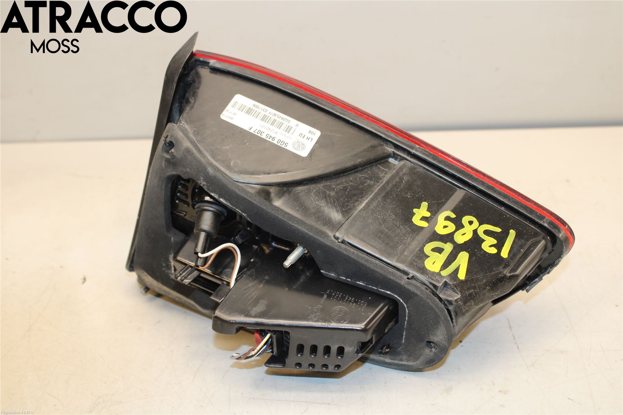 Volkswagen VW GOLF / E-GOLF VII 13-20 Baklykt Venstre  På Luke(Indre