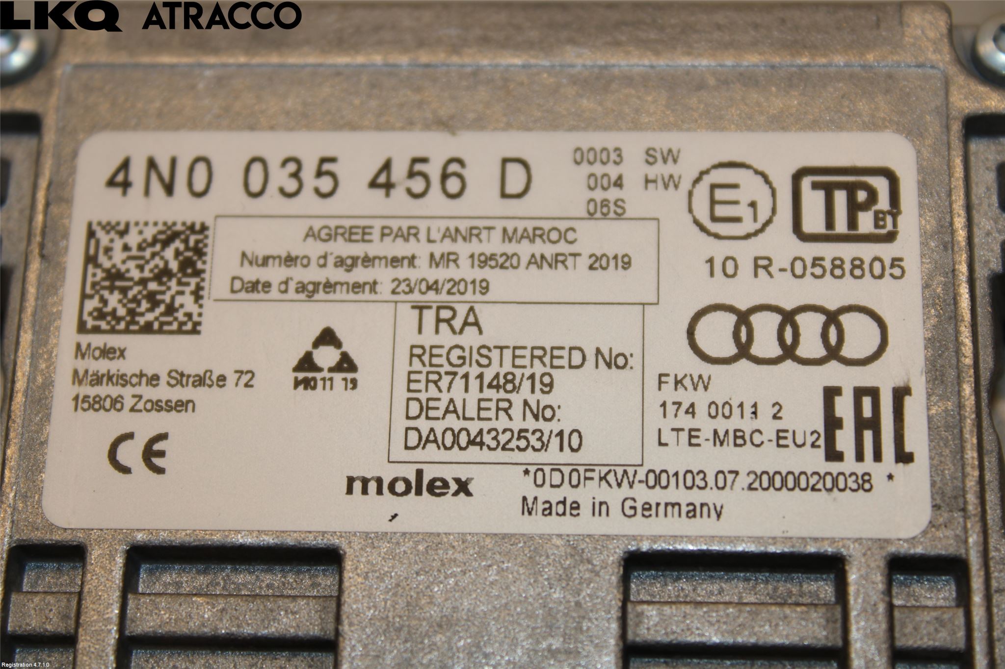 Audi E-TRON, S GE 19- Stereo Antenneforsterker
