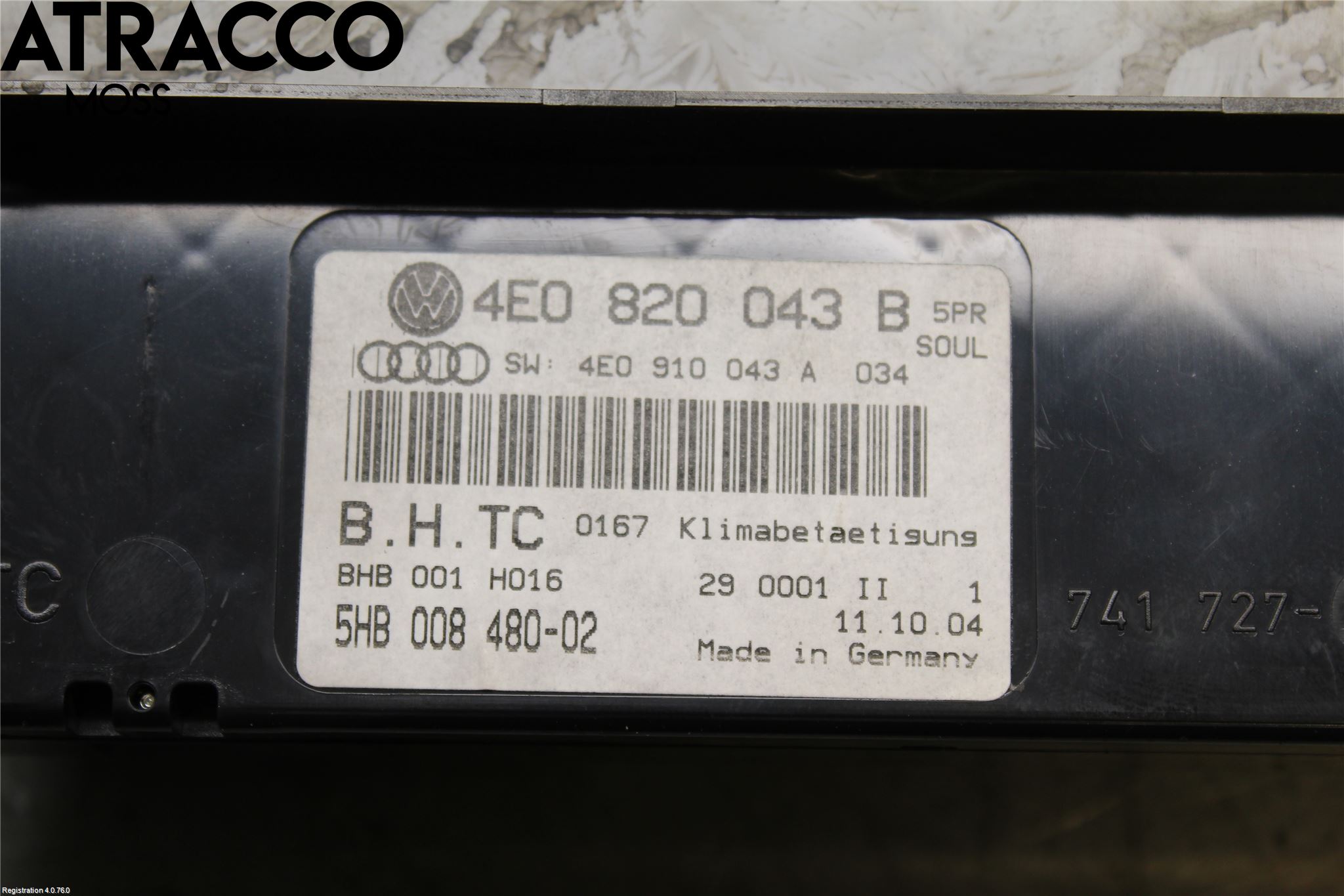 Audi A8/S8 4E  02-09 Varme Ac Betjening-Display