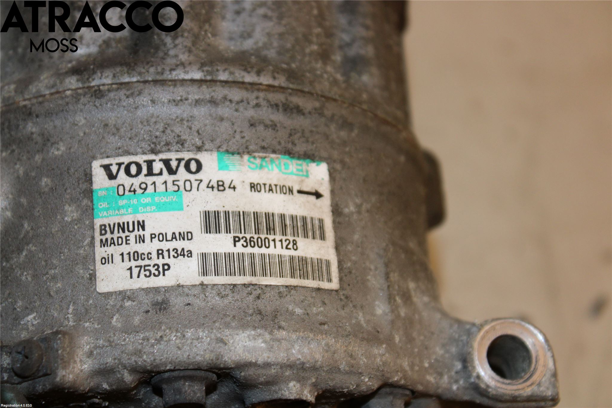 Volvo V40 12-19 Varme Ac Kompressor