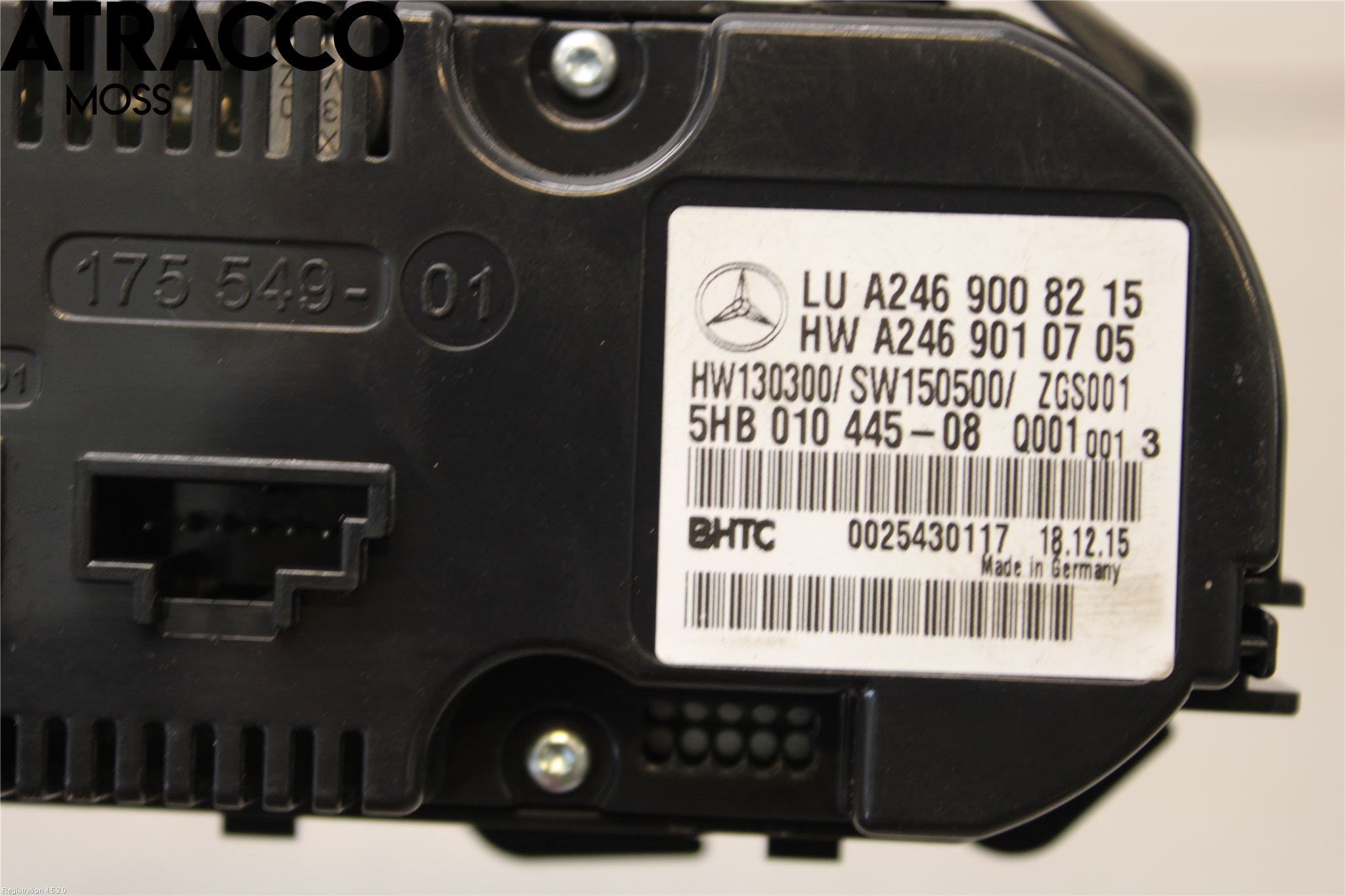 Mercedes-Benz MB B-KLASS (W246/W242) 12-19 Varme Ac Betjening-Display