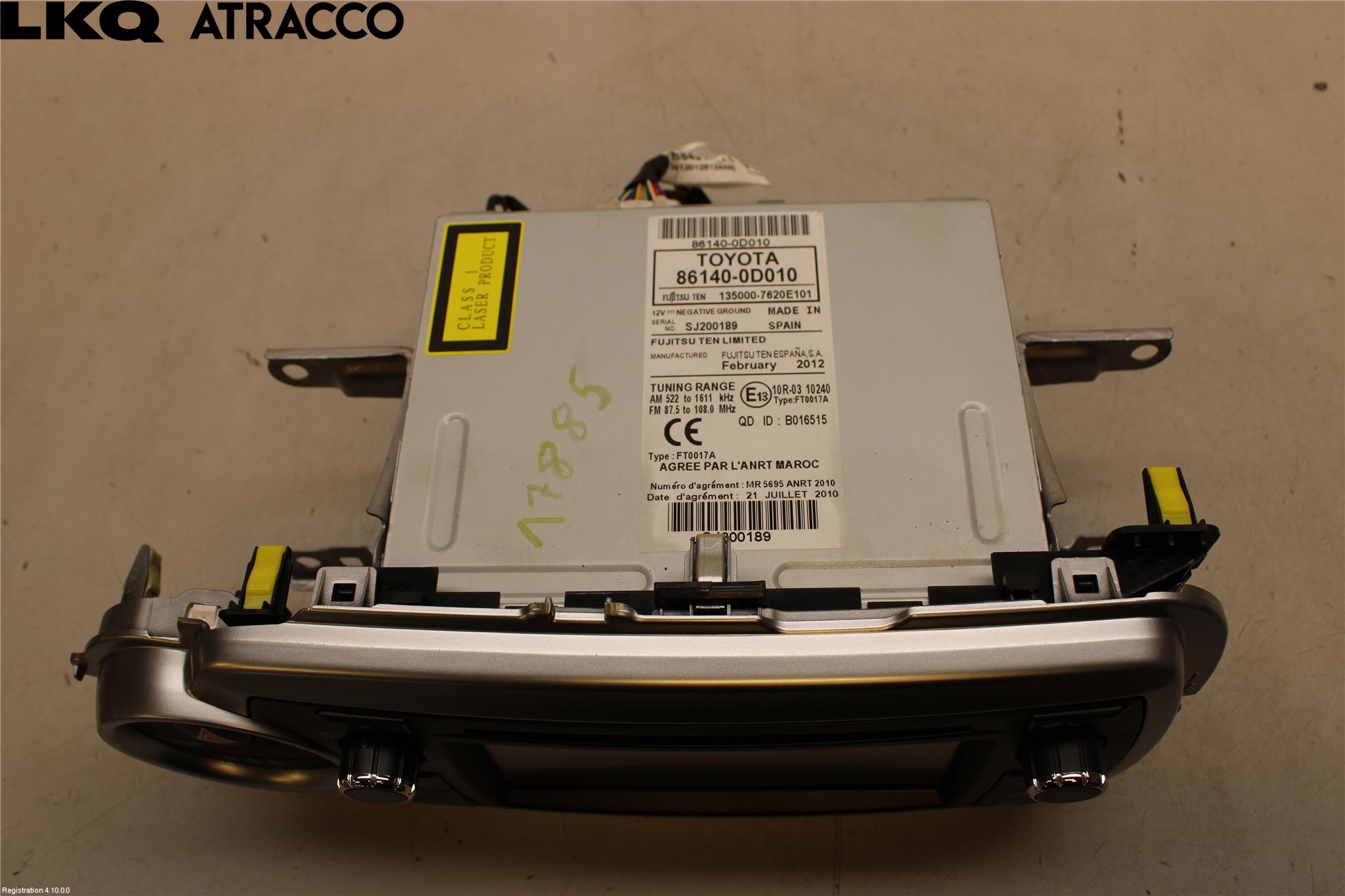 Toyota YARIS XP130 12-14 Multifunktionsdisplay