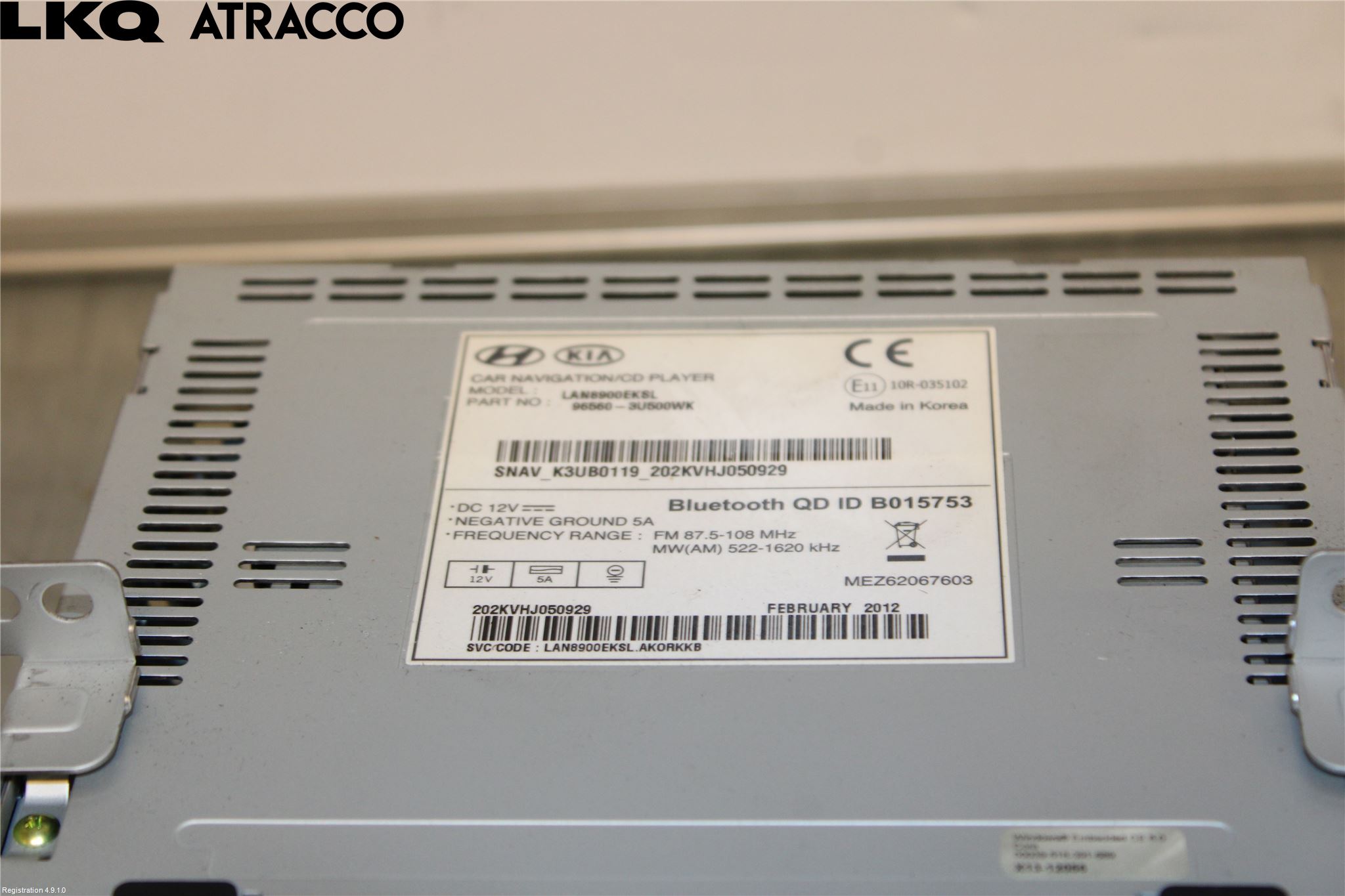 Kia SPORTAGE (SL) 11-15 Stereo Radio Med Cd