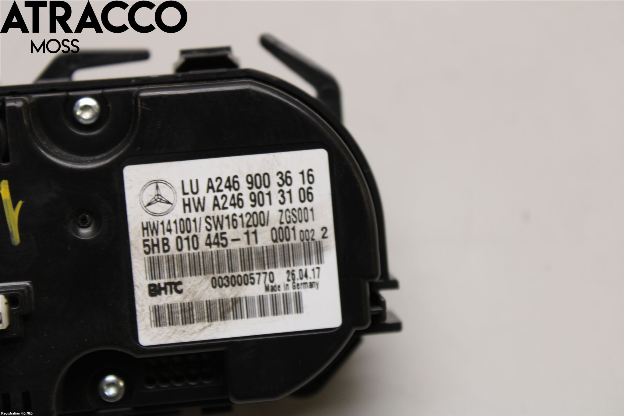 Mercedes-Benz MB B-KLASS (W246/W242) 12-19 Varme Ac Betjening-Display