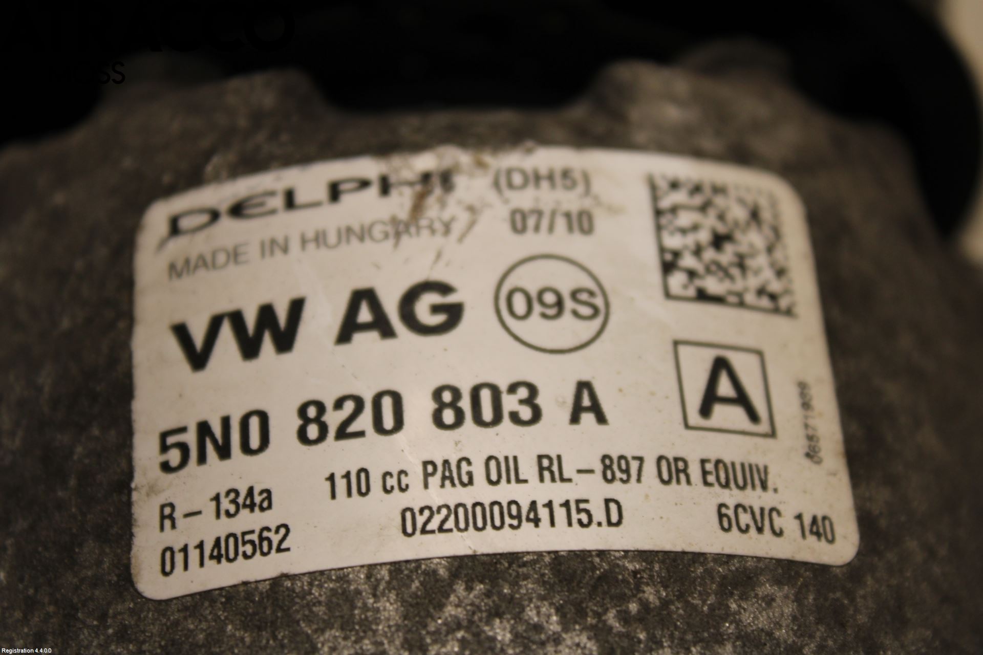 Volkswagen VW TIGUAN 07-16 Varme Ac Kompressor