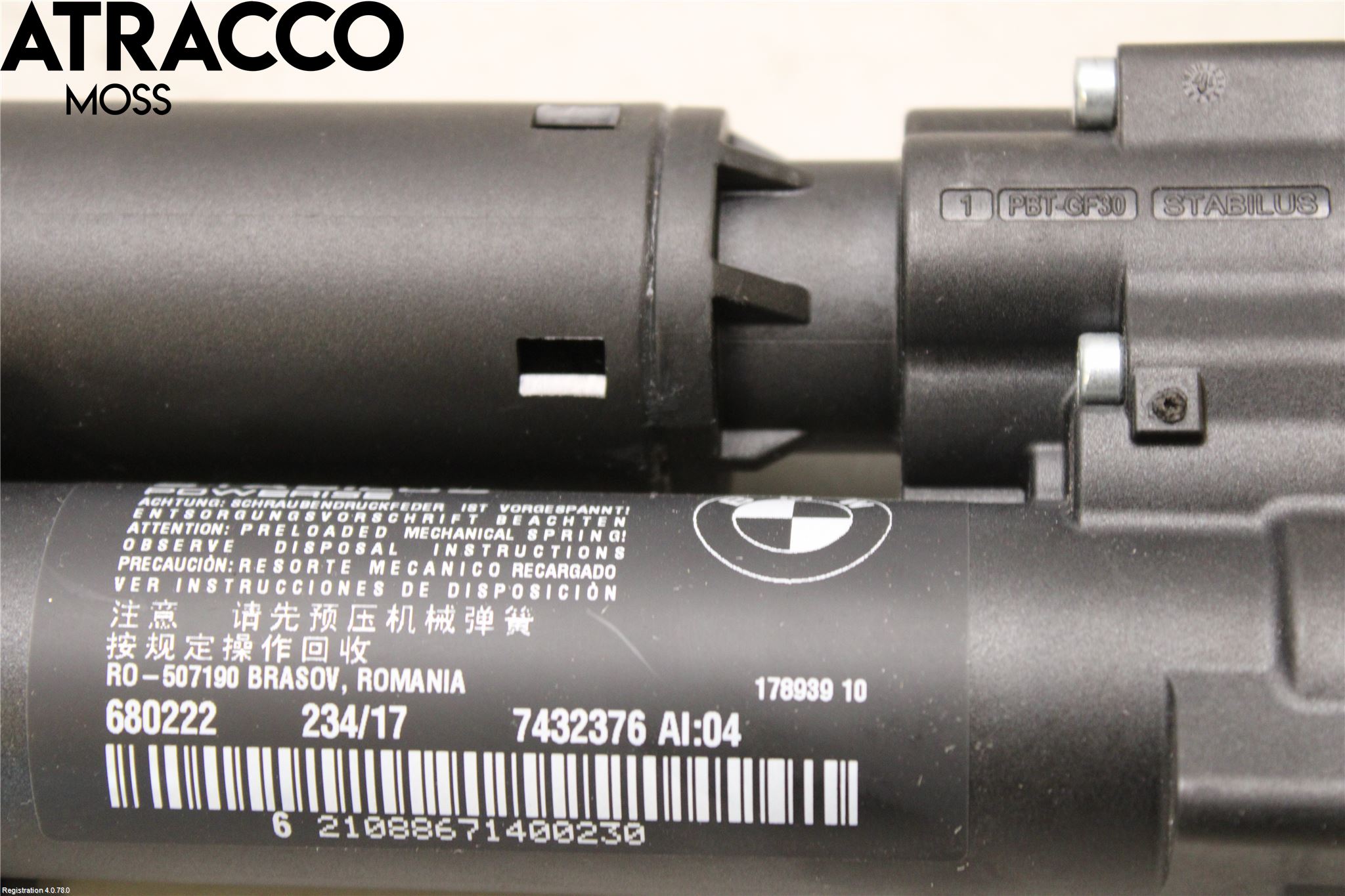 BMW 4 F32/F33/F82/F83 13-20 Bakluke Demper-Gassfjær