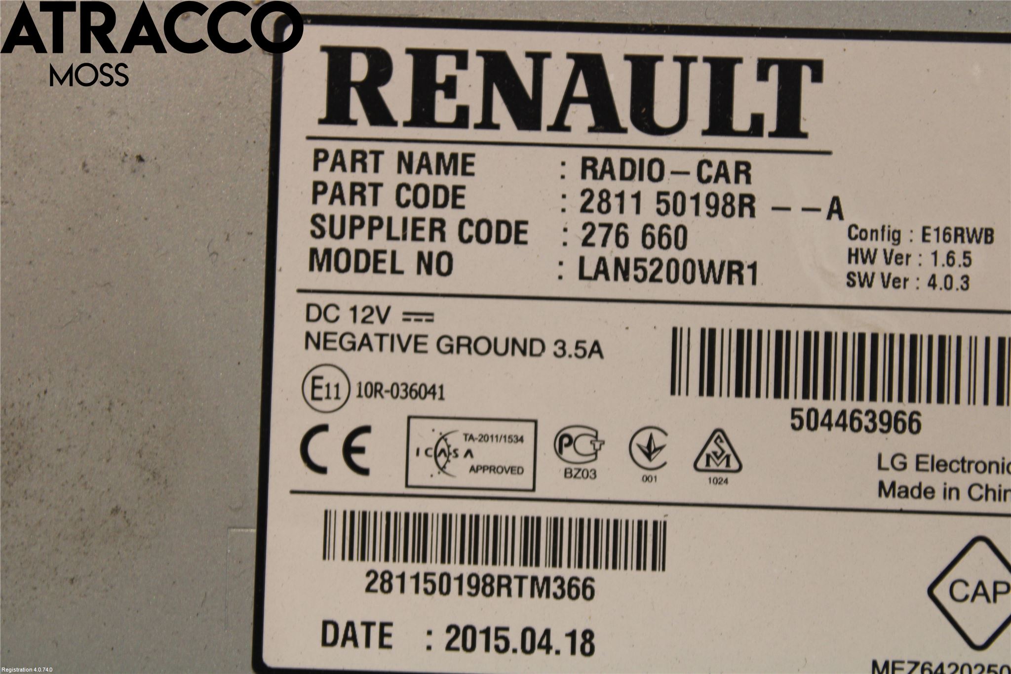 Opel VIVARO 15-19 Stereo Radio Med Cd