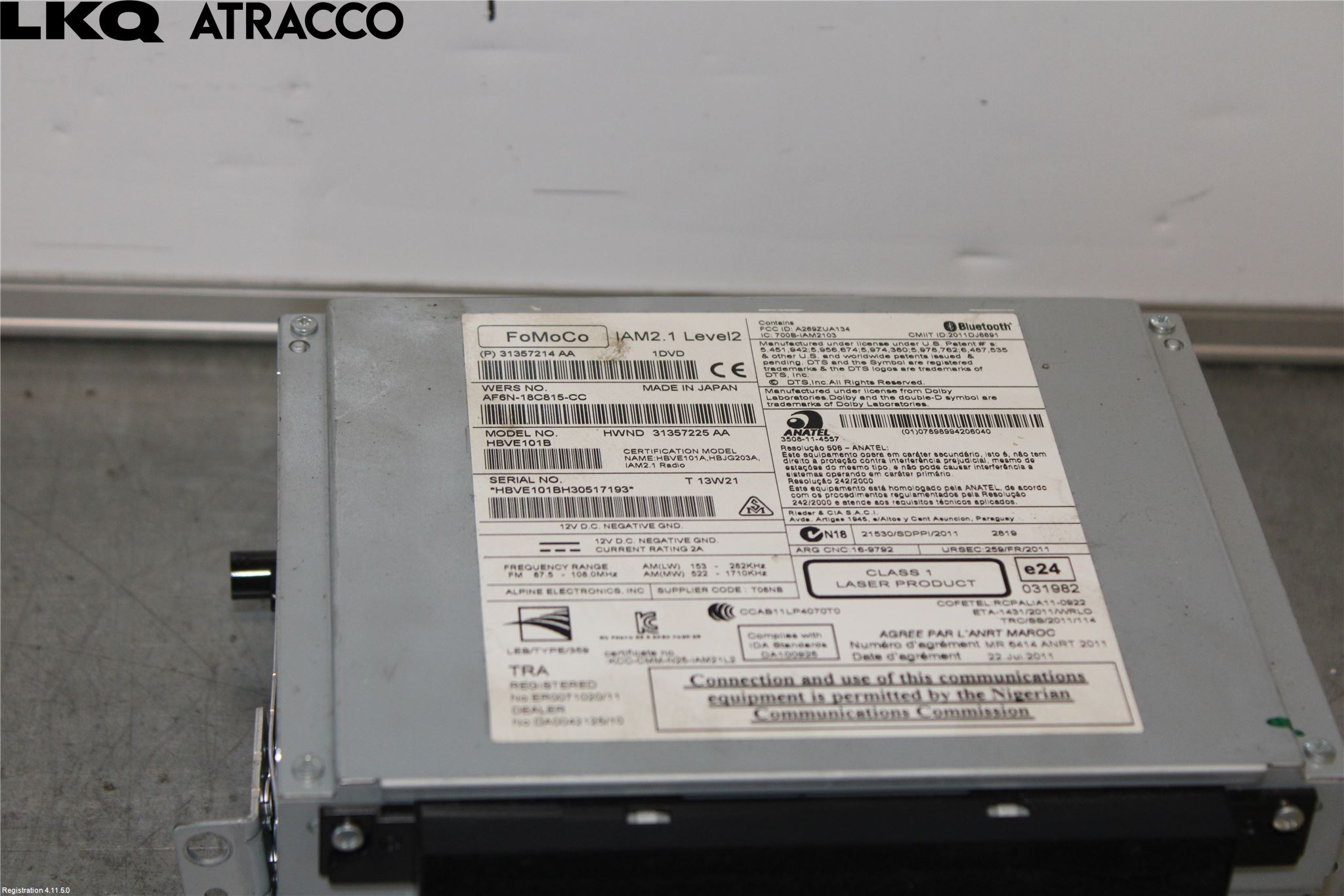 Volvo V60 14-18 Stereo Radio