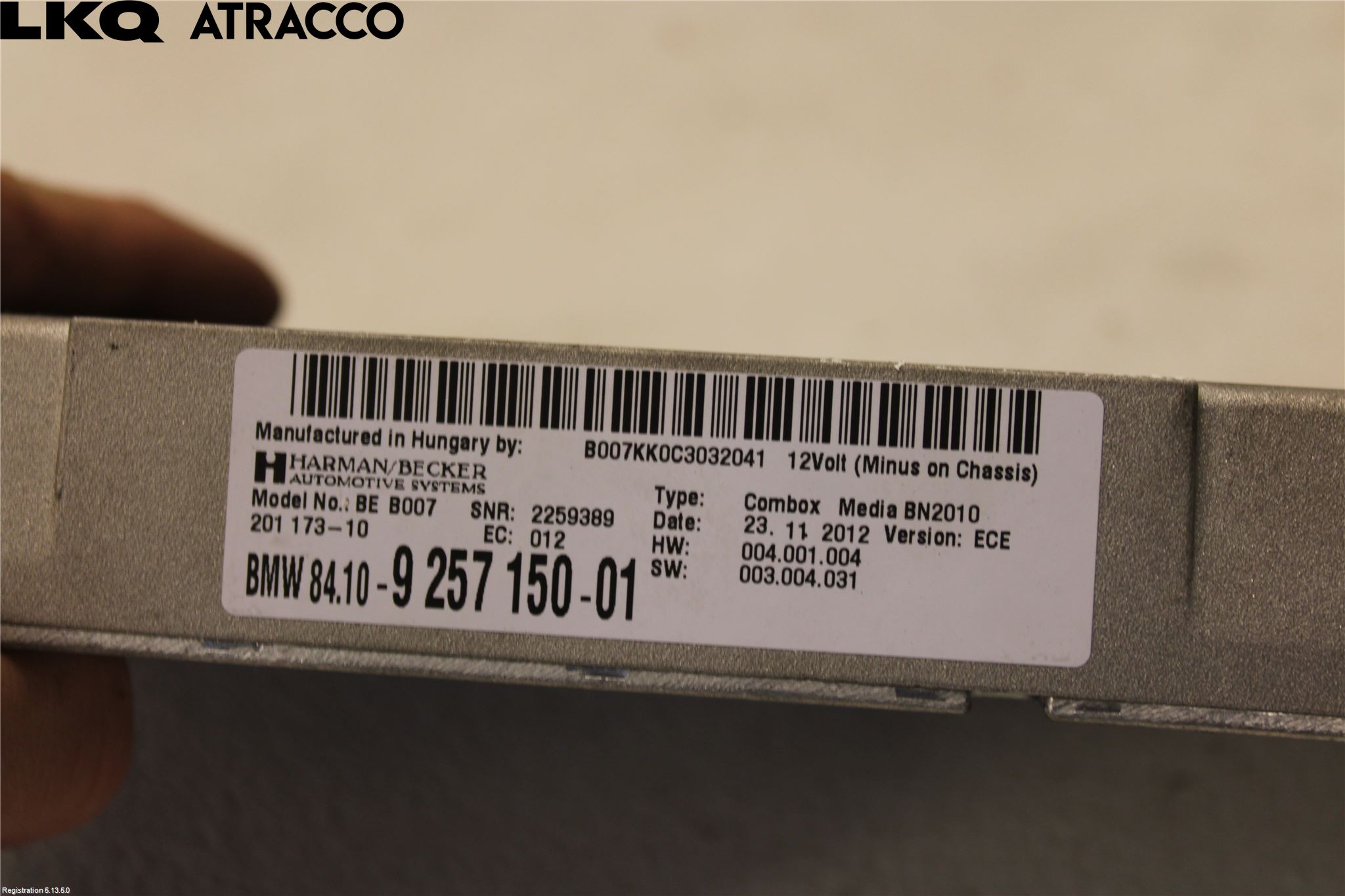 BMW 1 F20/F21 11-19 Stereo Radio Øvrig