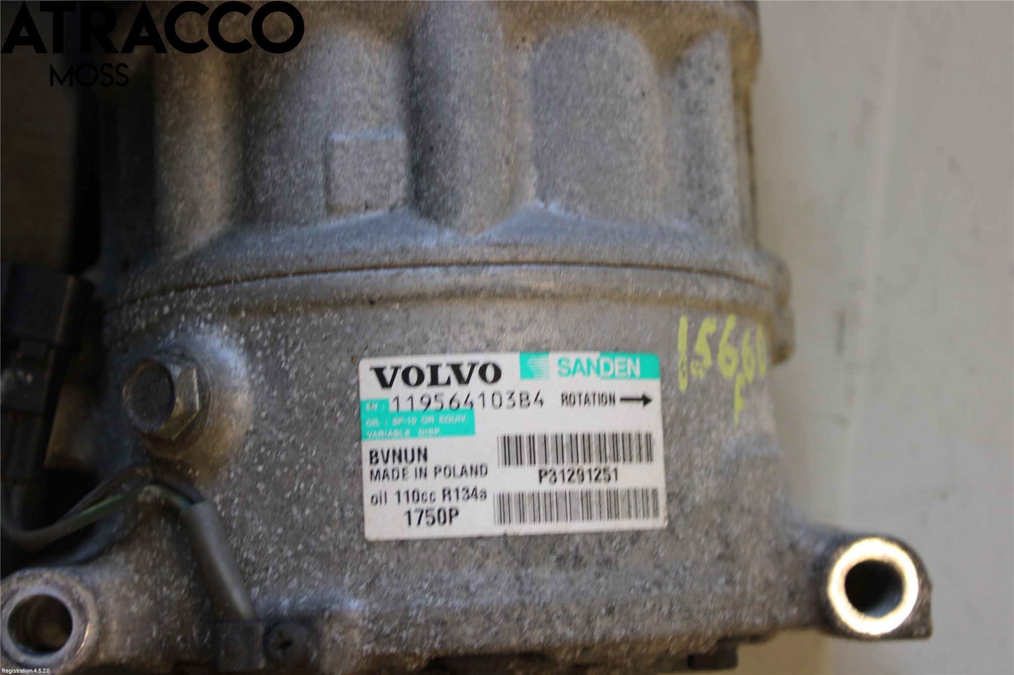 Volvo V40 12-19 Varme Ac Kompressor