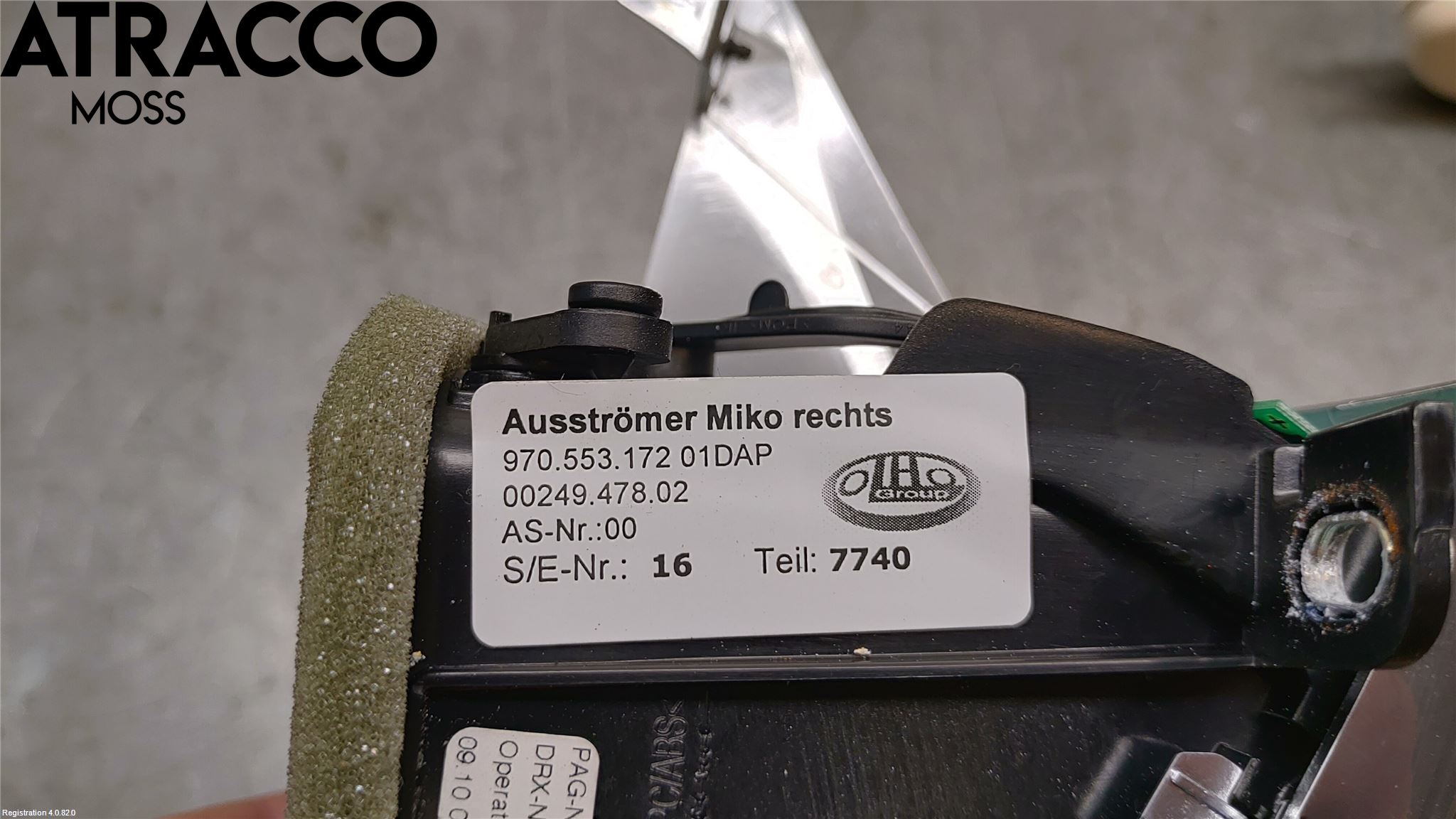 Porsche PANAMERA 09- Dashbord Kanal - Dyse