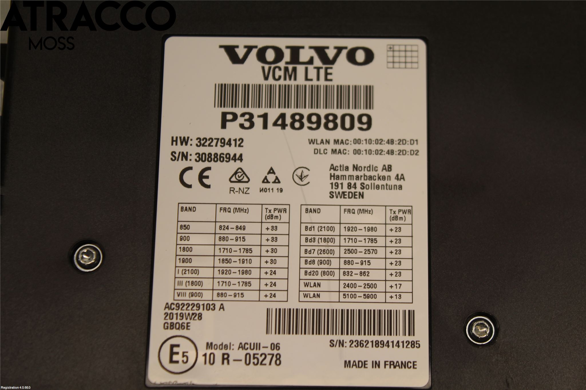 Volvo S60 14-18 Styreenhet Øvrig