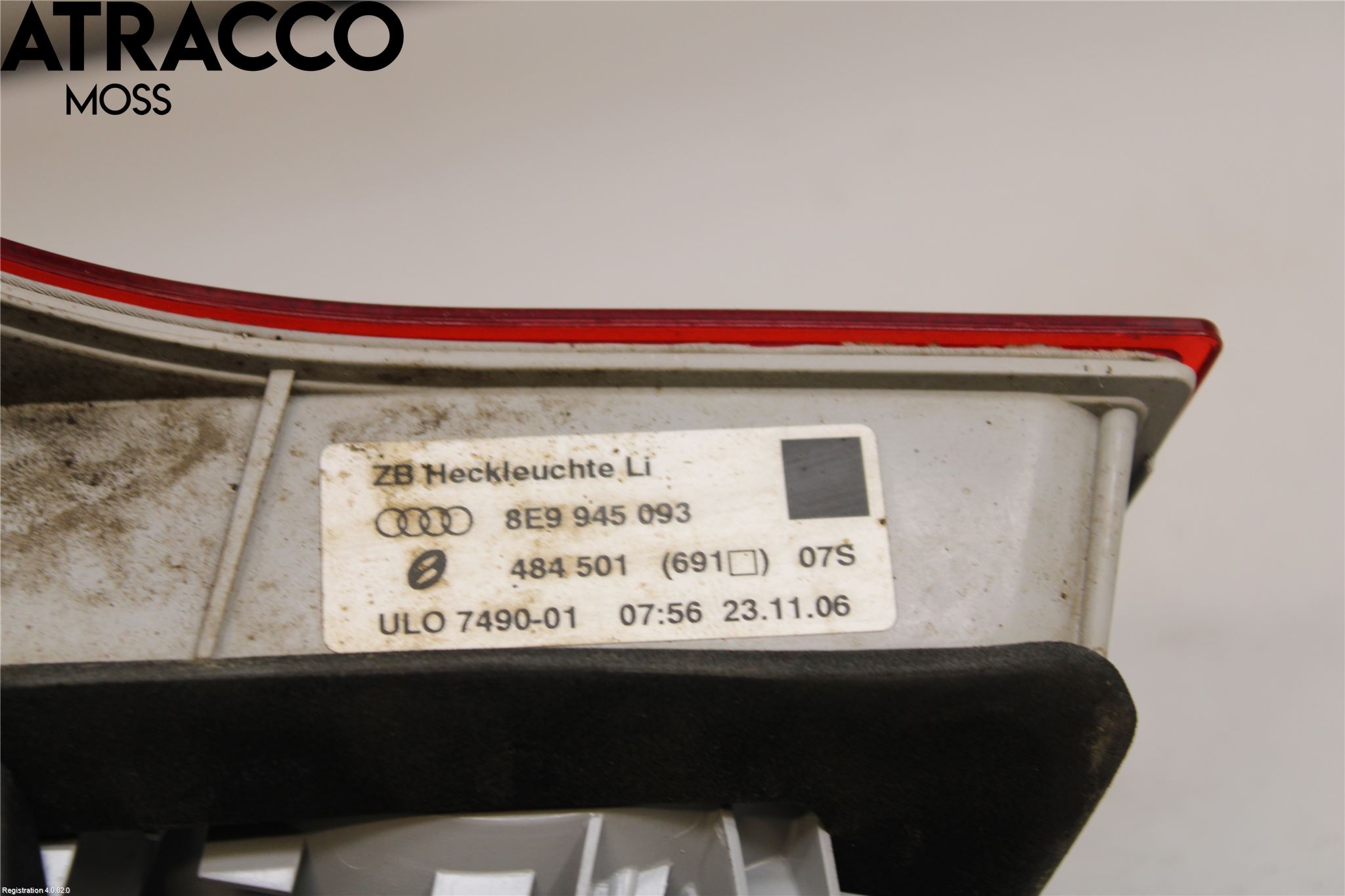 Audi A4/S4 05-07 Baklykt Venstre  På Luke(Indre