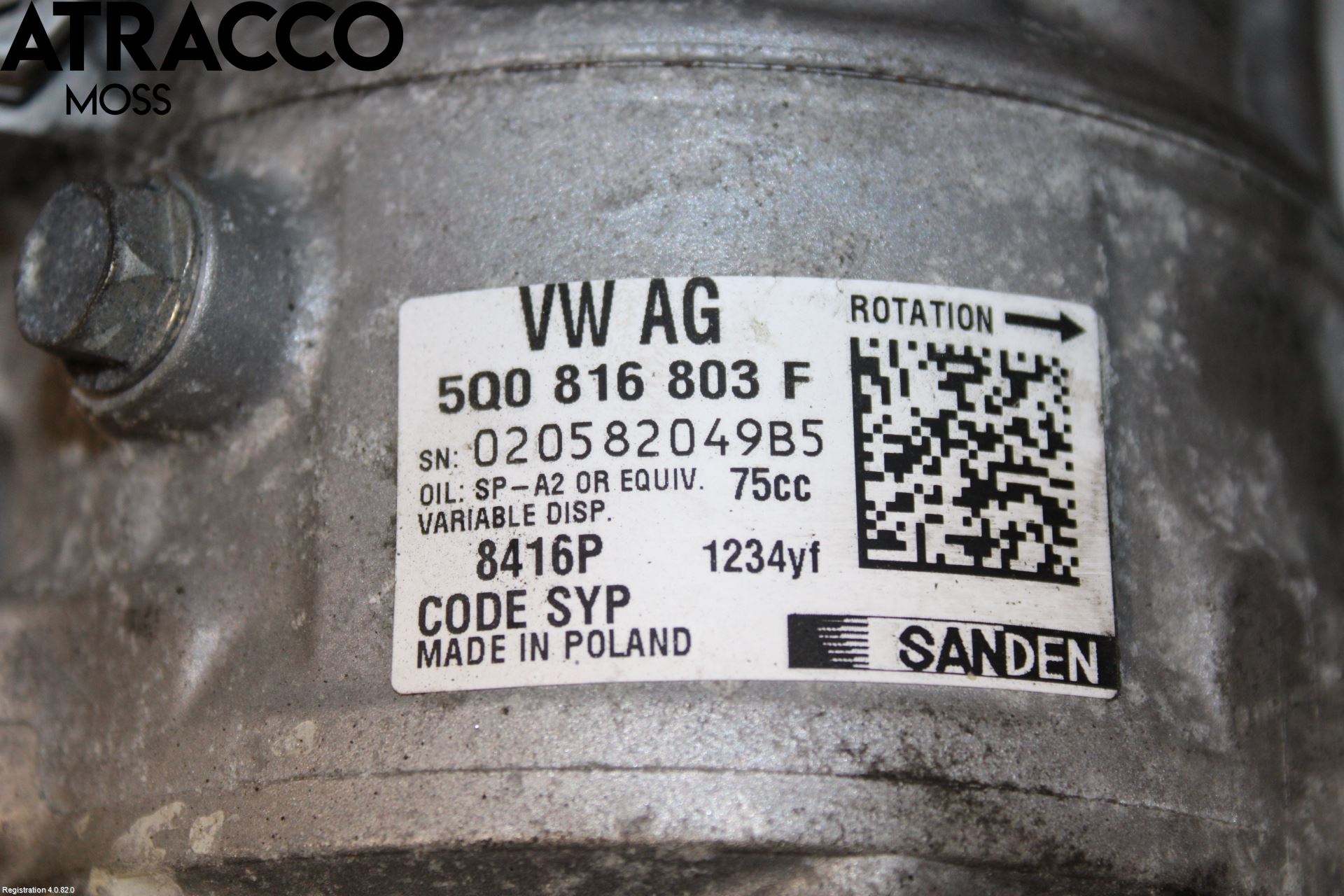 Volkswagen VW GOLF / E-GOLF VII 13-20 Varme Ac Kompressor