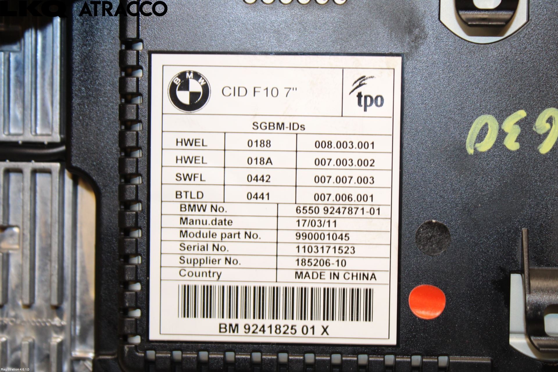 BMW 5 F10/F11/F18 09-17 Multifunktionsdisplay