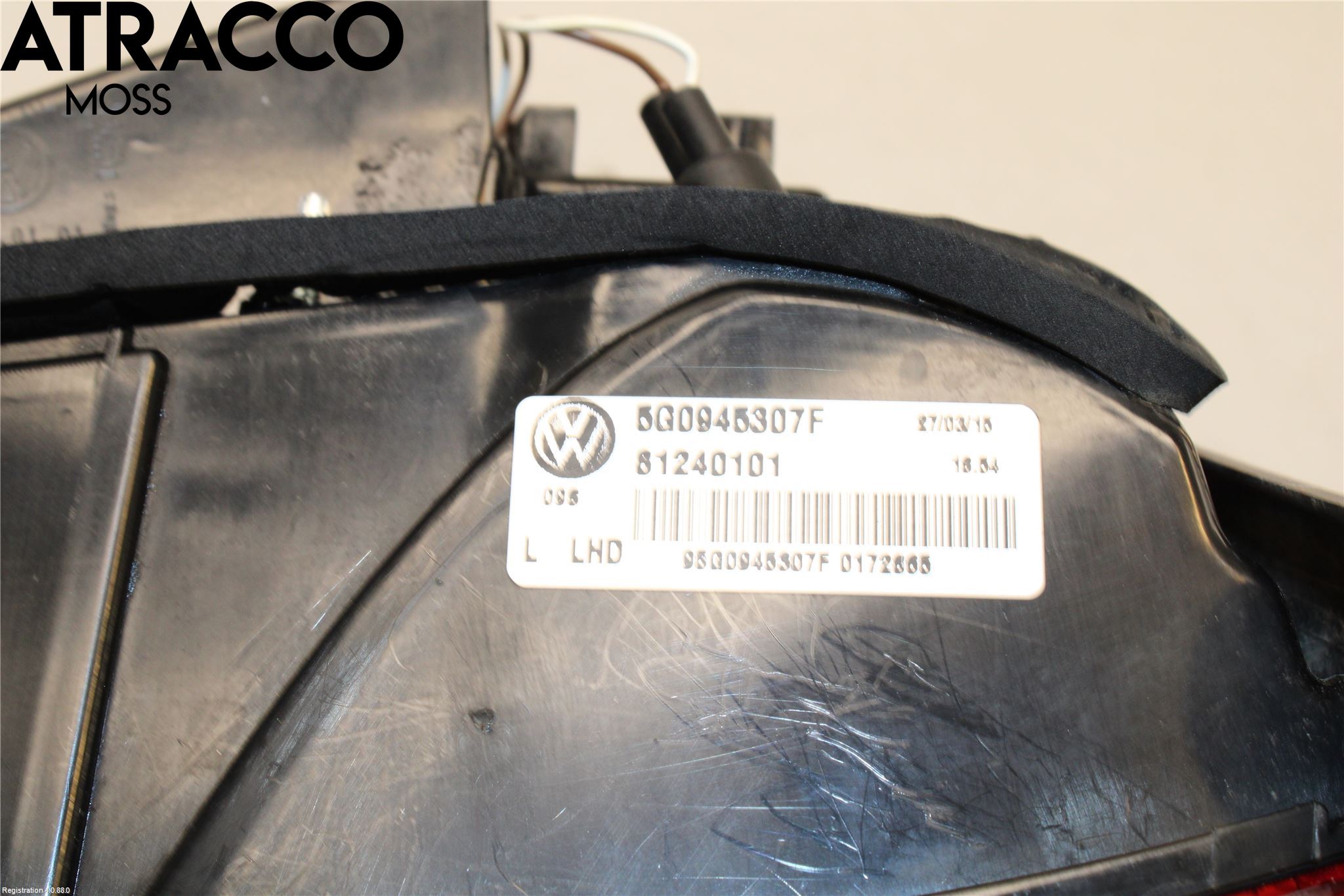 Volkswagen VW GOLF / E-GOLF VII 13-20 Baklykt Venstre  På Luke(Indre