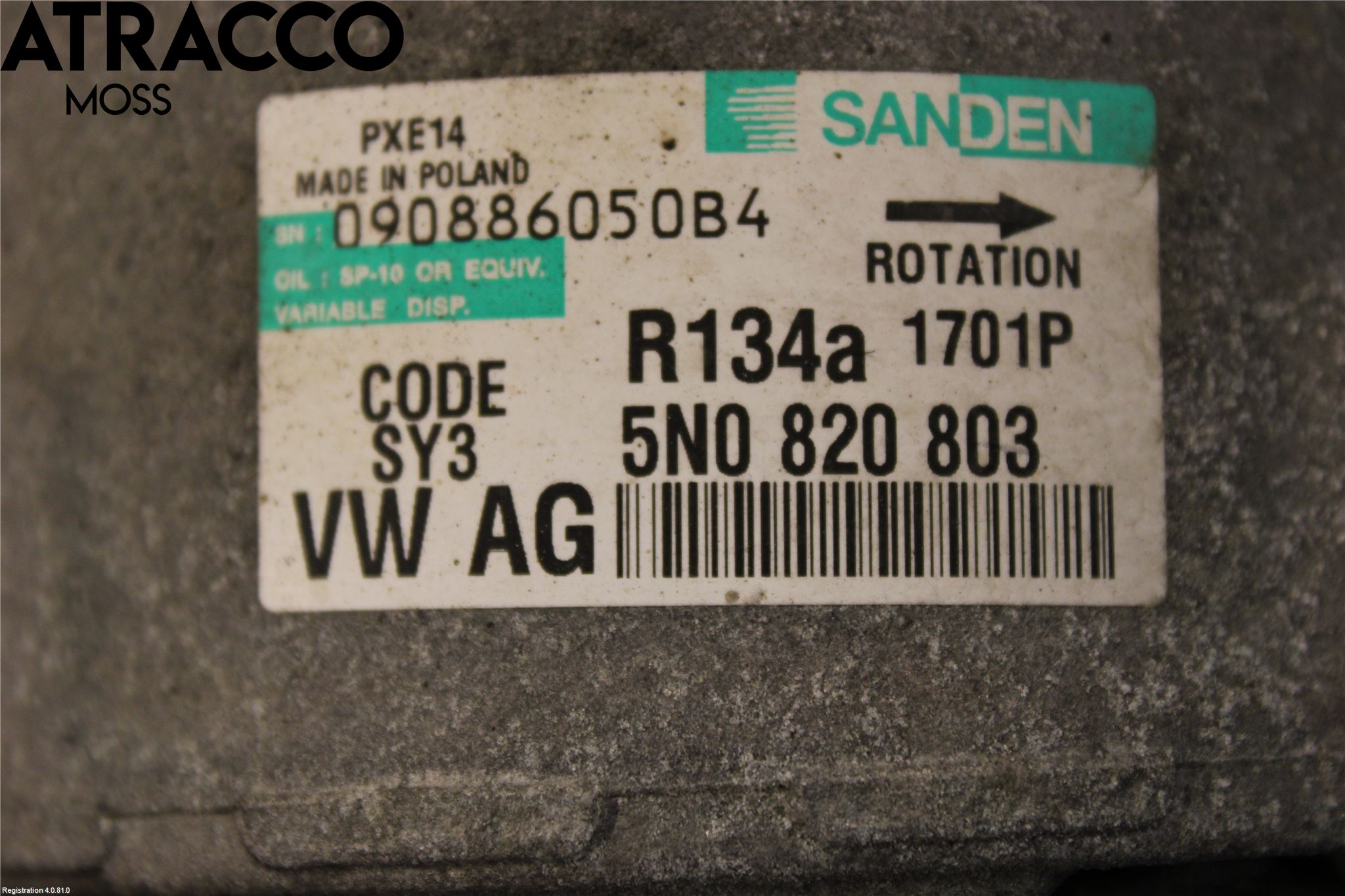 Volkswagen VW PASSAT 05-11 Varme Ac Kompressor