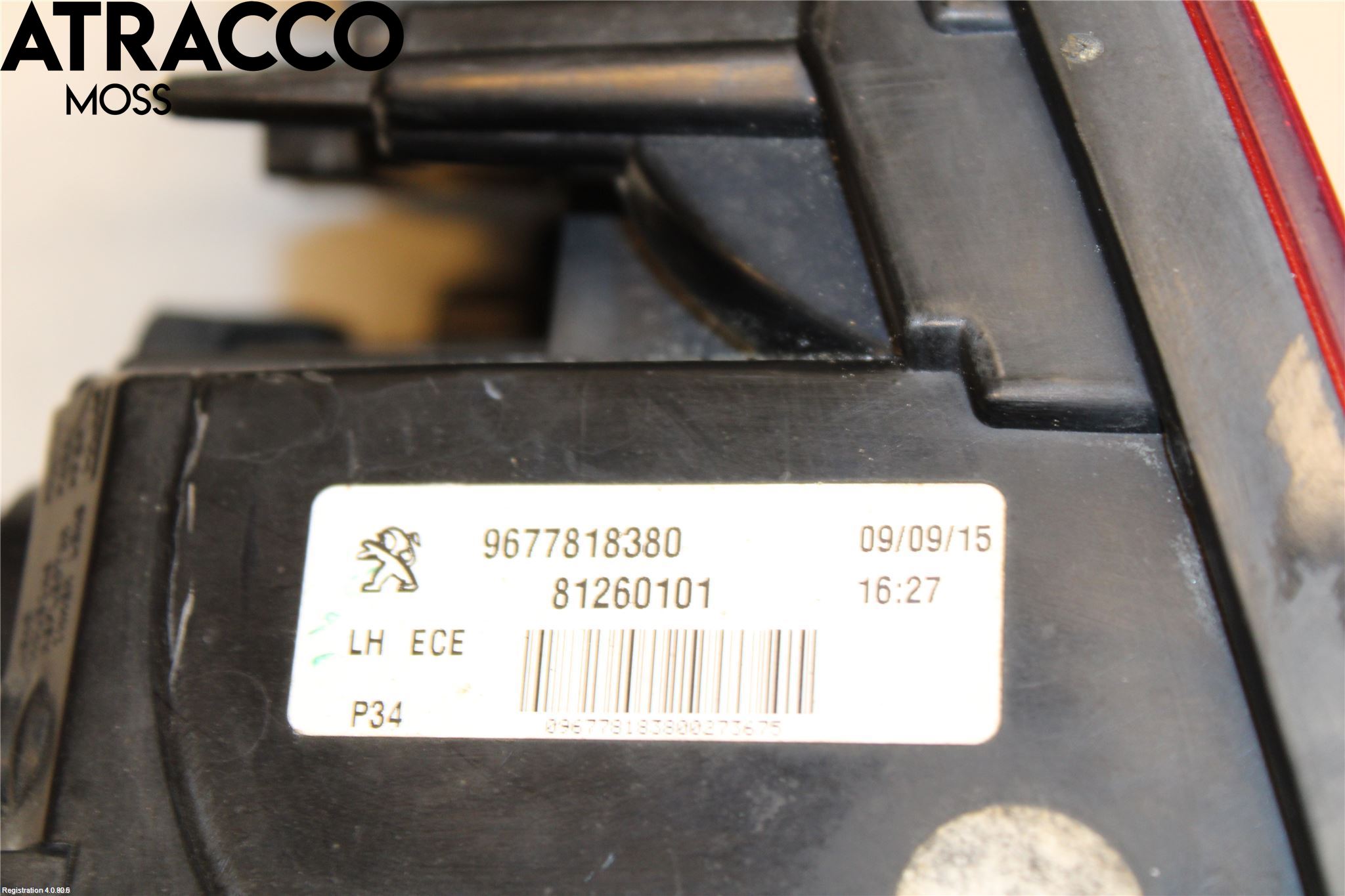 Peugeot 308 14-21 Baklykt Venstre  På Luke(Indre