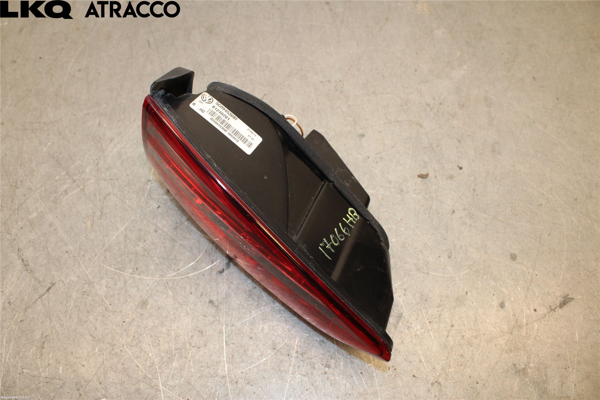 Volkswagen VW GOLF / E-GOLF VII 13-20 Baklykt Høyre  På Luke(Indre)