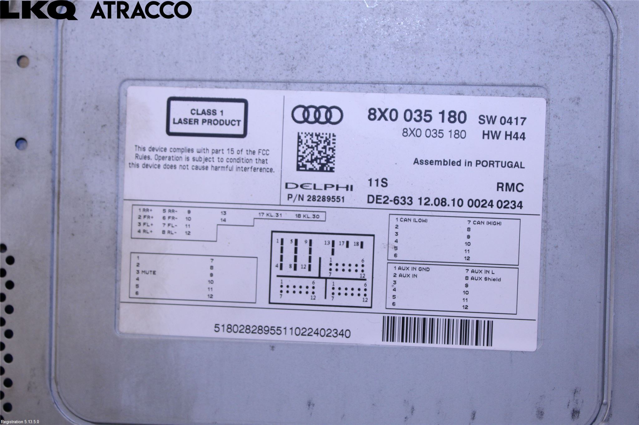 Audi A1/S1 11-18 Stereo Radio Med Cd