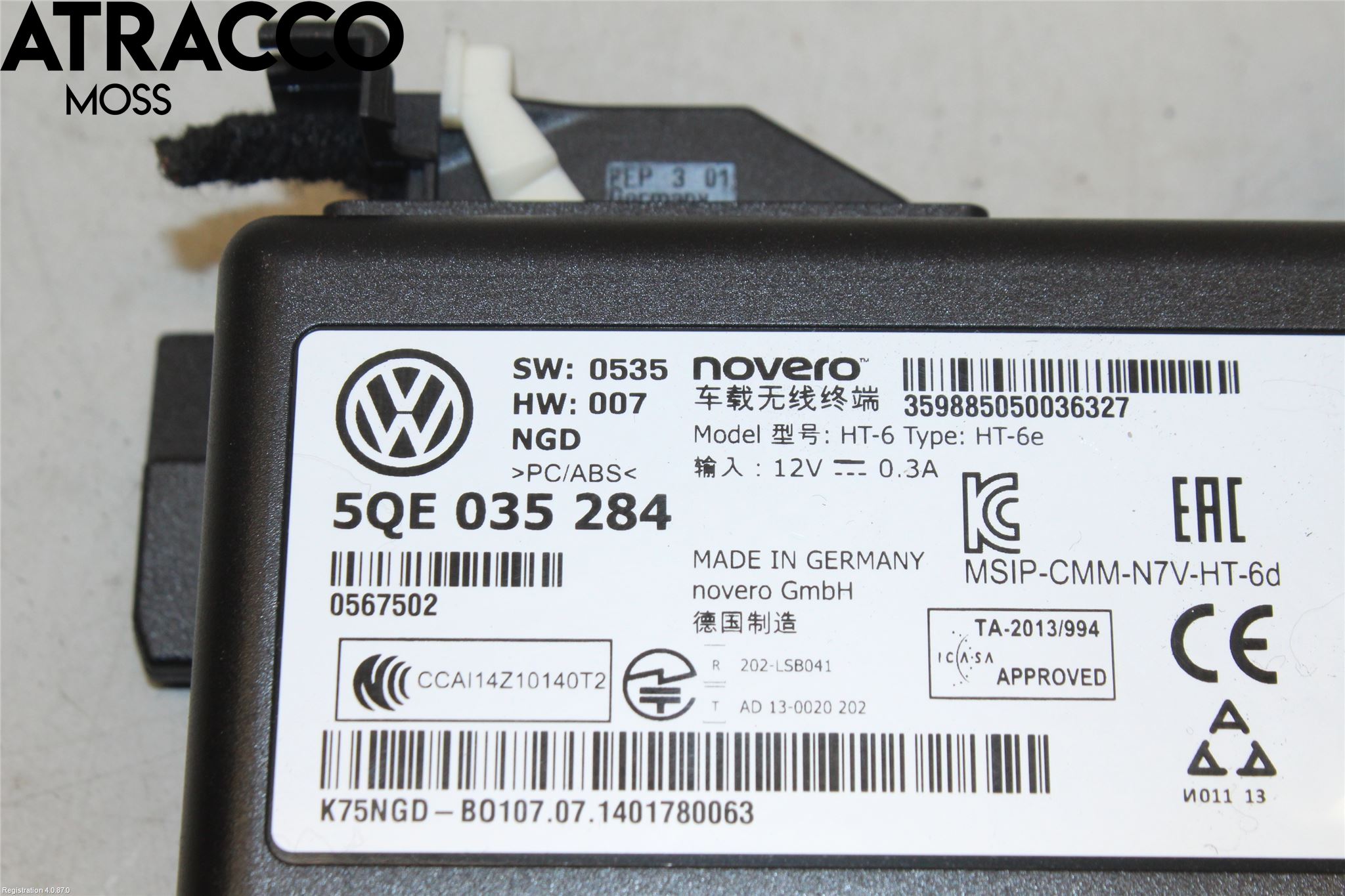 Volkswagen VW GOLF / E-GOLF VII 13-20 Styreenhet Øvrig