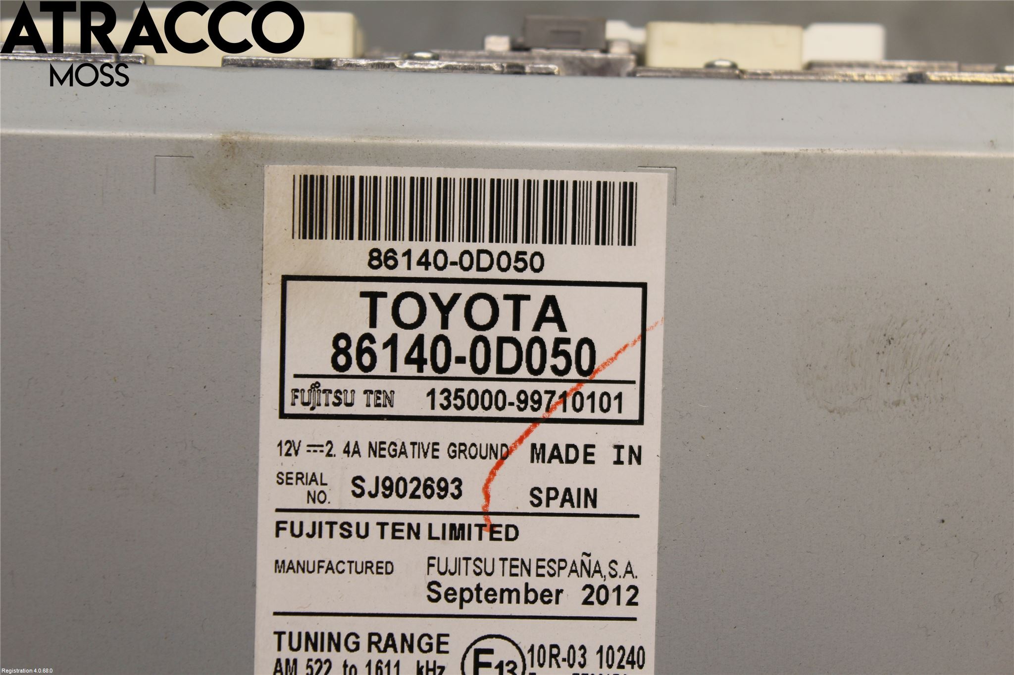 Toyota YARIS XP130 12-14 Stereo Radio Med Cd