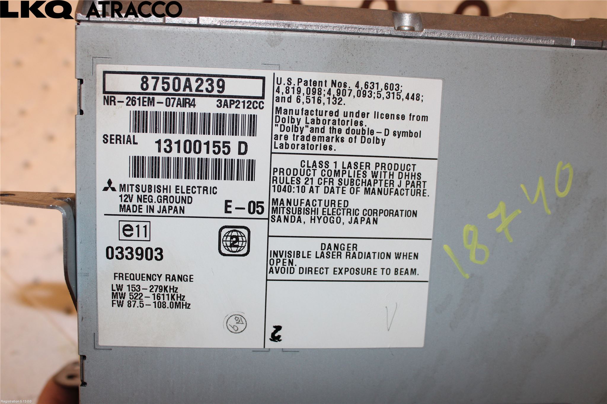 Mitsubishi ASX 10-22 Stereo Radio