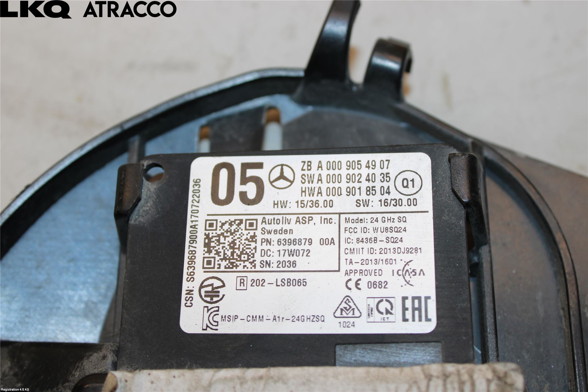 Mercedes-Benz MB B-KLASS (W246/W242) 12-19 Sensor Kollisjonsbeskyttelse