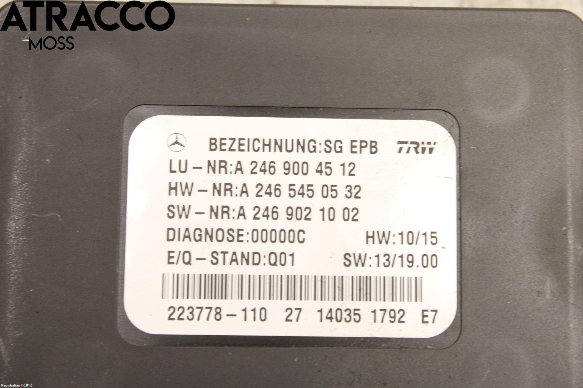 Mercedes-Benz MB A-KLASS (W176) 13-18 Styreenhet Parkbrems