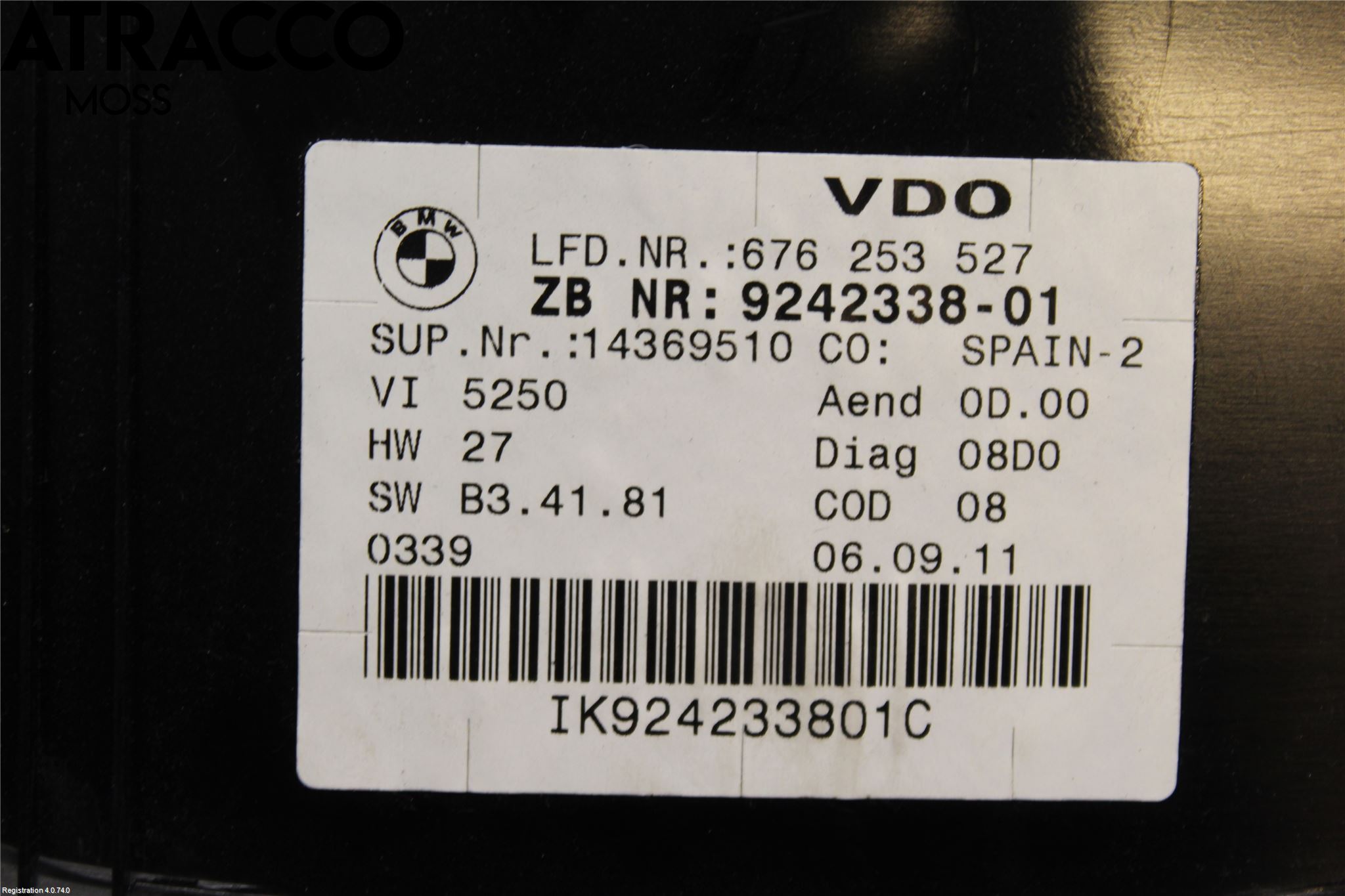 BMW 3 E90/91 SED/TOU 05-12 Instr Kombinert