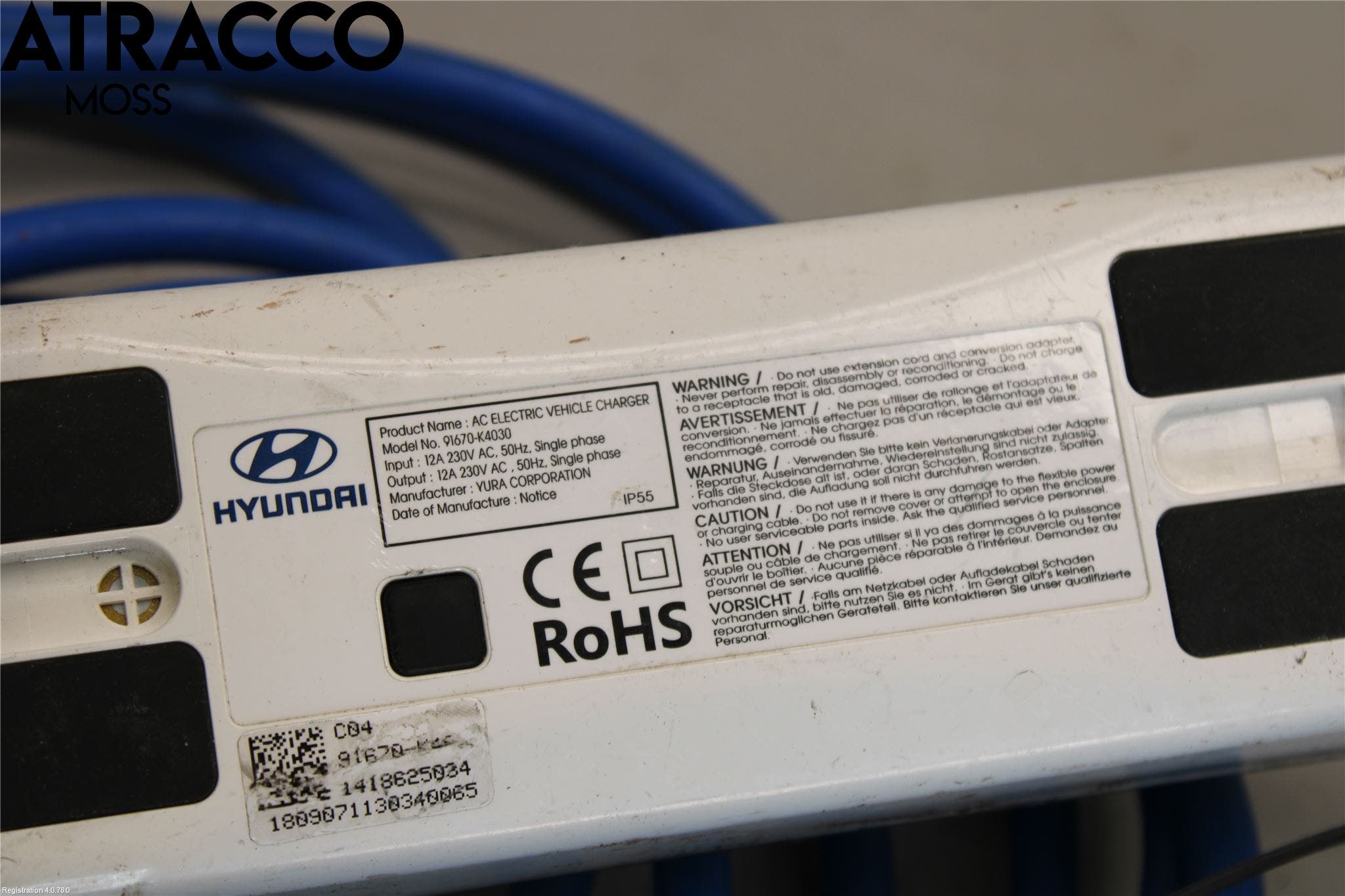 Hyundai KONA/ELECTRIC OS 18-23 Laddkabel Elbil