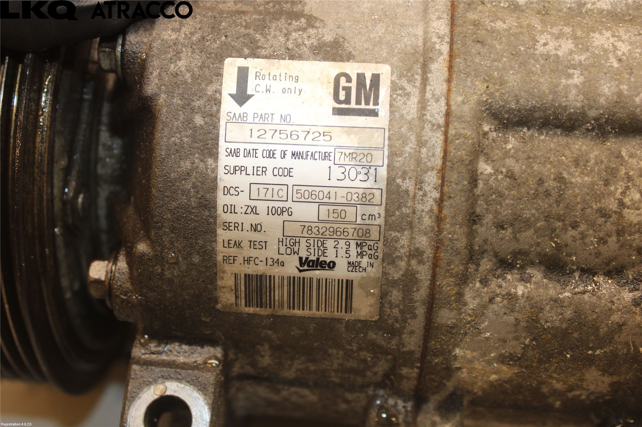 Saab 9-5     06-10 Varme Ac Kompressor