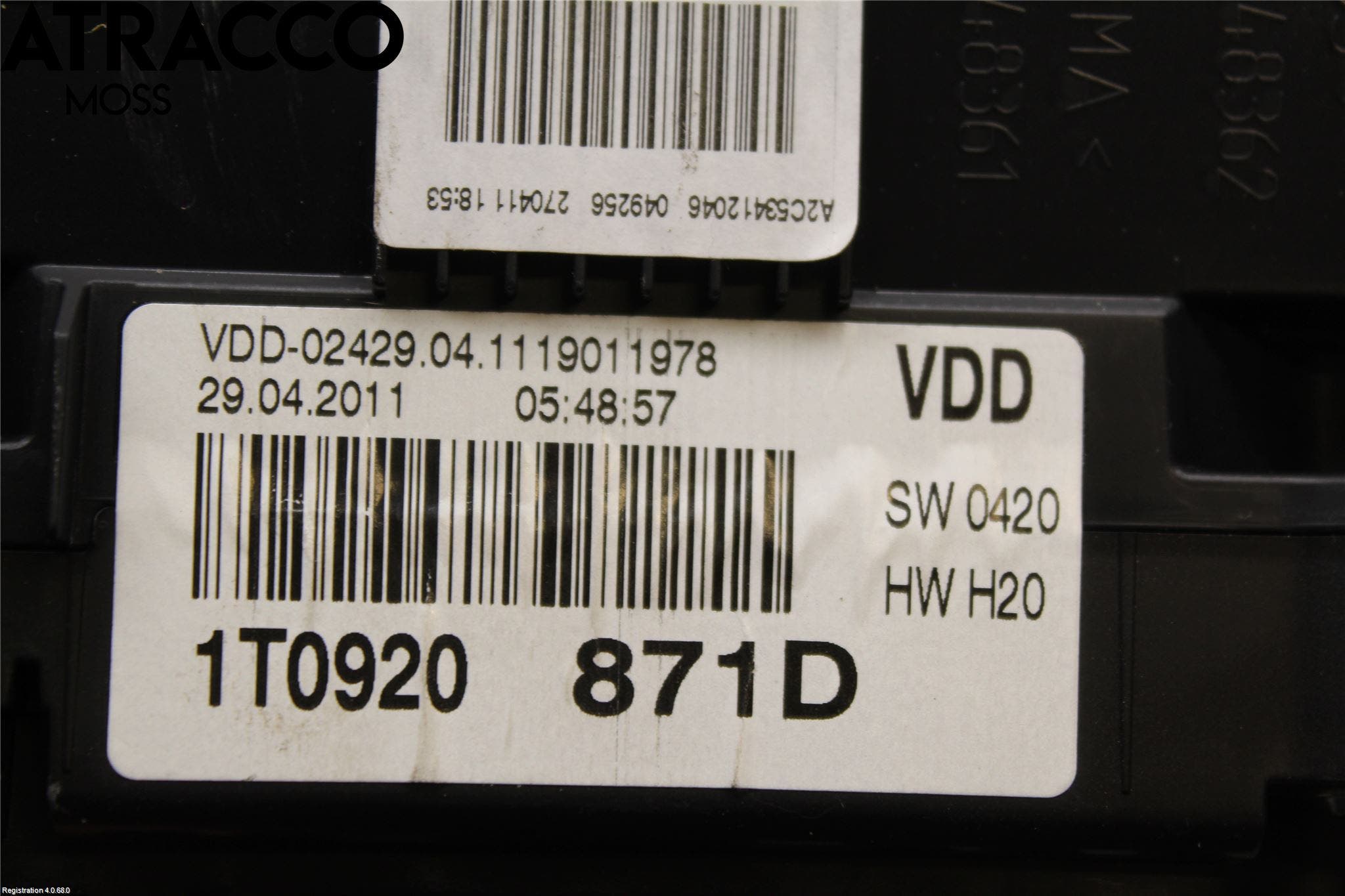 Volkswagen VW TOURAN 10-15 Instr Kombinert