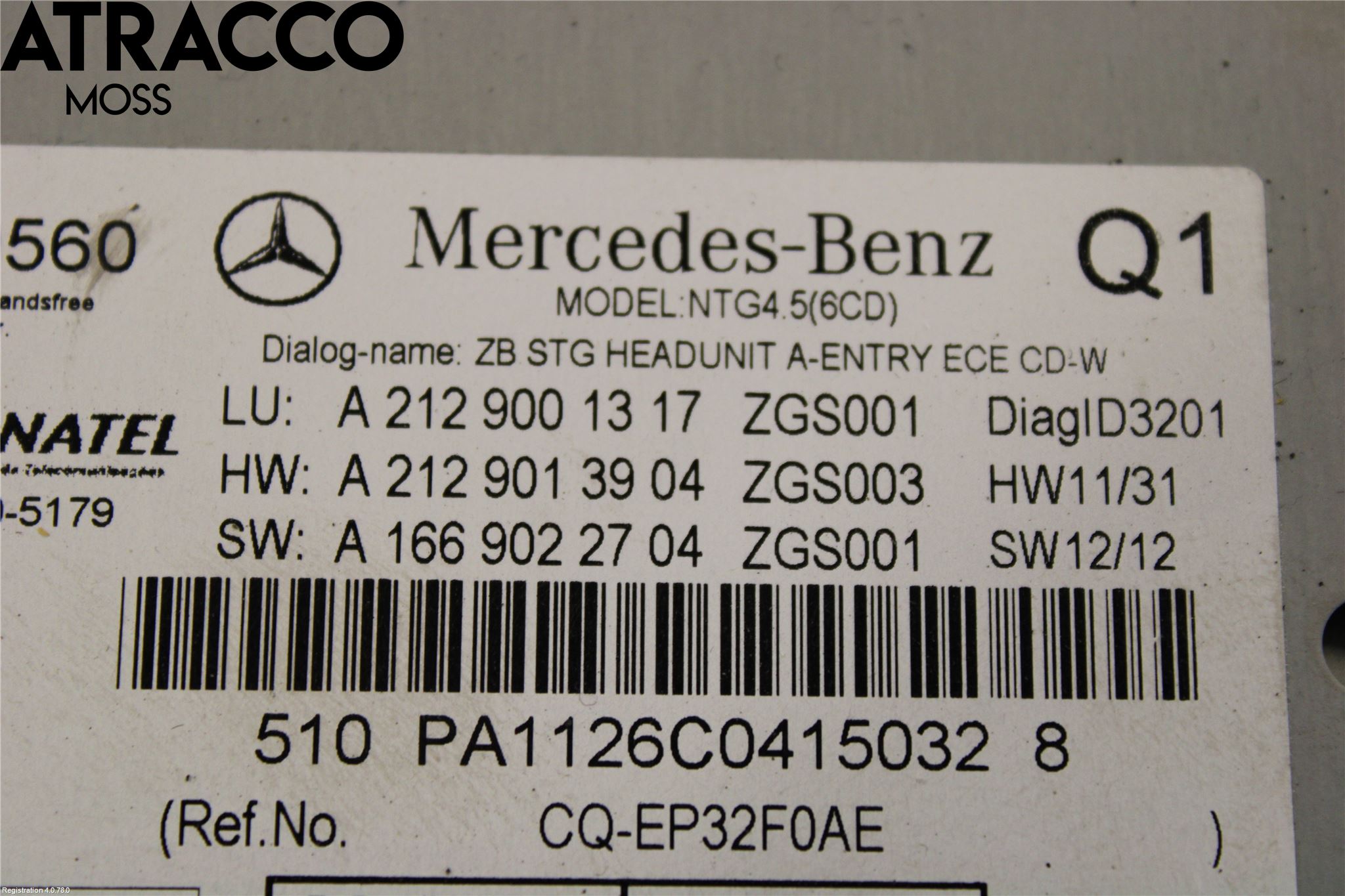 Mercedes-Benz MB E-KLASS (W212) 09-16 Stereo Radio Med Cd