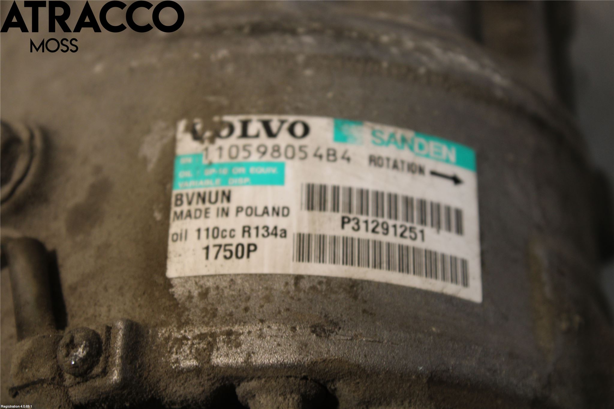 Volvo V40 12-19 Varme Ac Kompressor